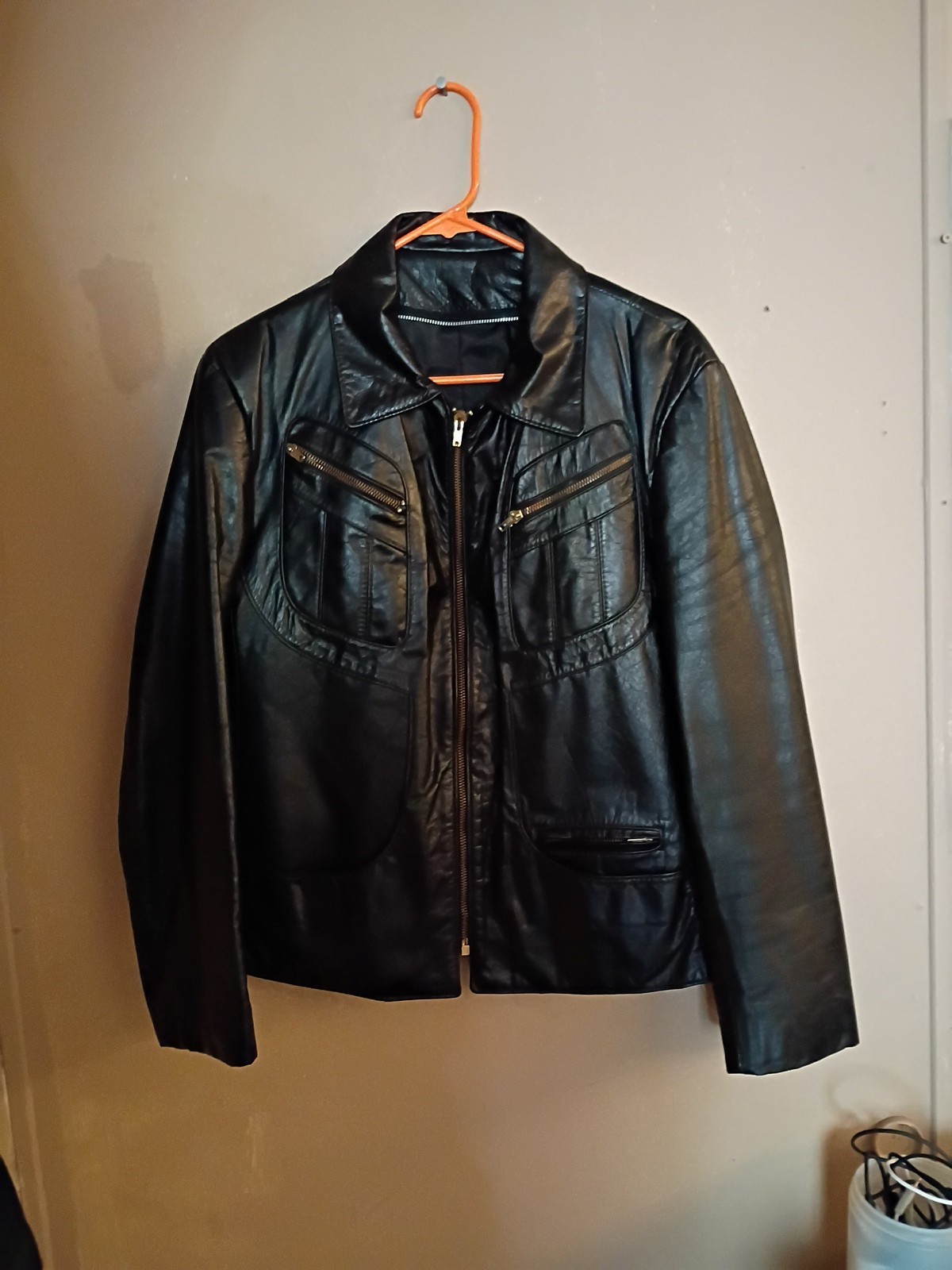 Ski Daddle 70’s Vintage Women’s Size L Moto Black Leather Jacket #W3