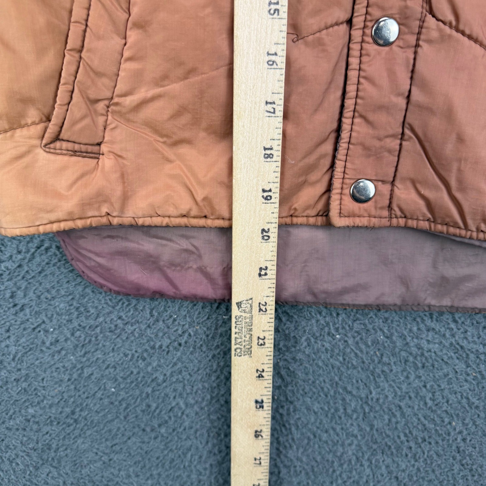 Vintage Sigallo Puffer Vest Brown Tan Colorblock Quilted Retro 70s Womens Large
