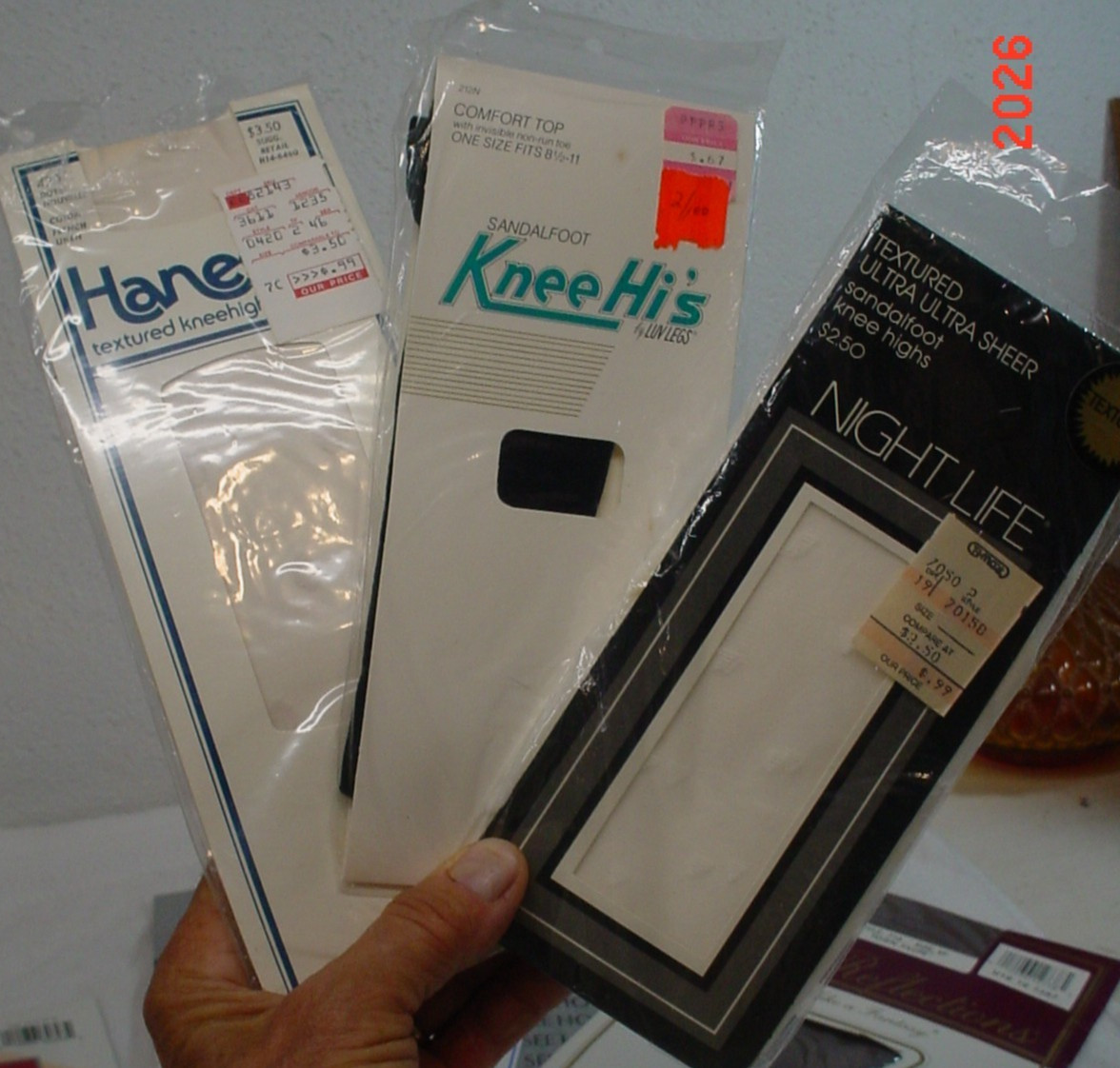 Lot Of 16 Vintage New in Packag Knee High Nylons Panty Hose Fishnets Etc.