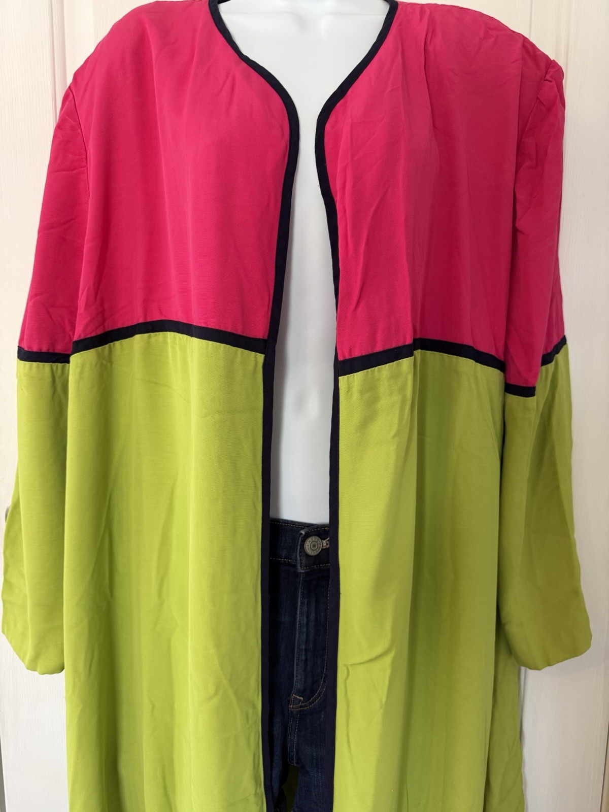 Vintage Jessica Howard Mitchell Rodbell 1980’s Color-Block Open Front Jacket
