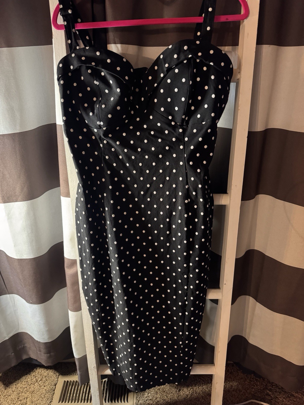 1950s Vintage Rockabilly Pinup Girl Polka Dot Swing Dress Size 2XL