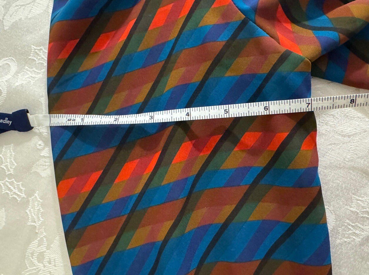 Vintage Mod Dress 8 Geometric Stripes Mad Men 70s Retro Modest Leslie Fay