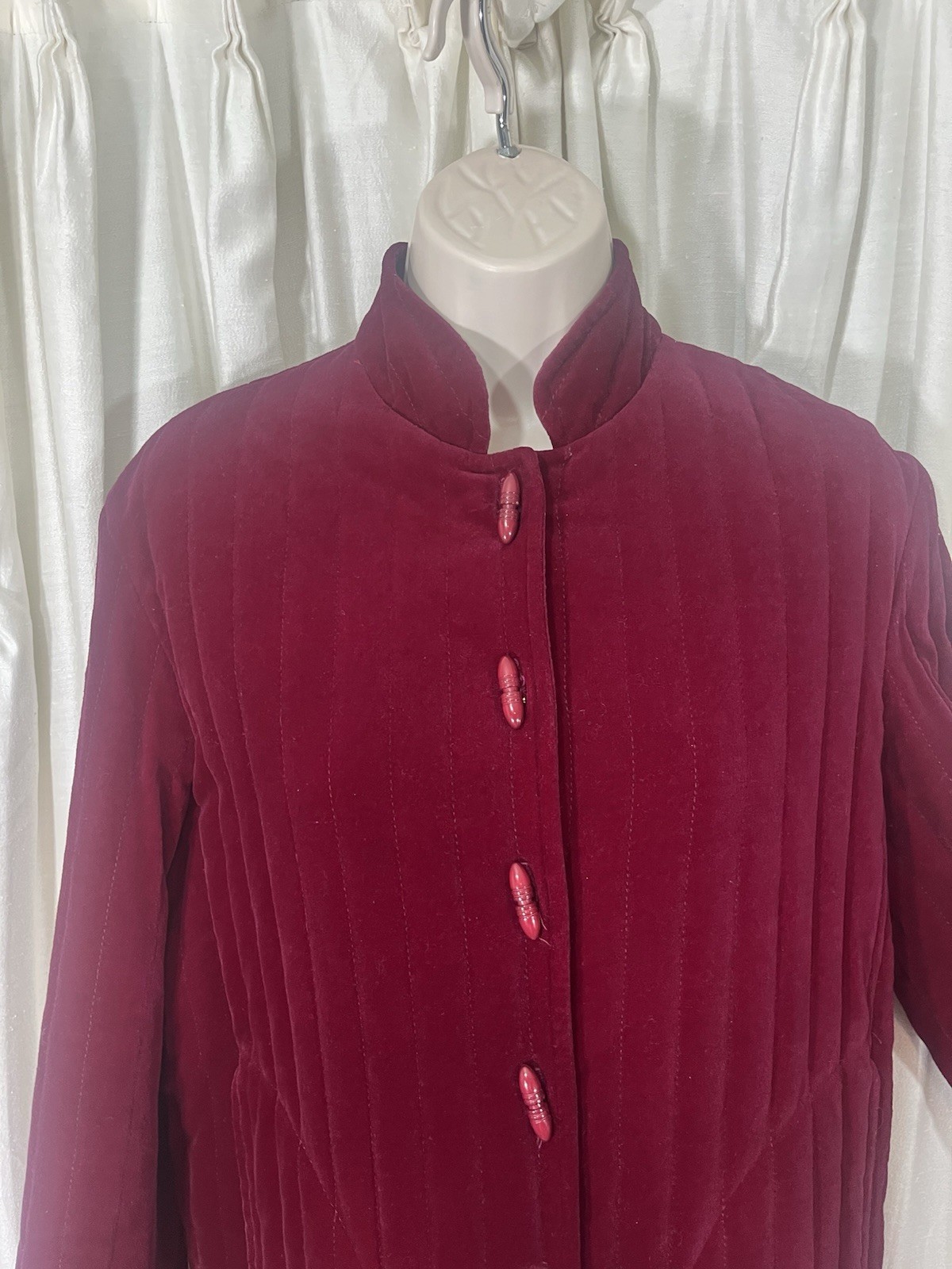 Vintage 70s Jacket Velveteen Channel Quilted Sears Fashion Place Size 10