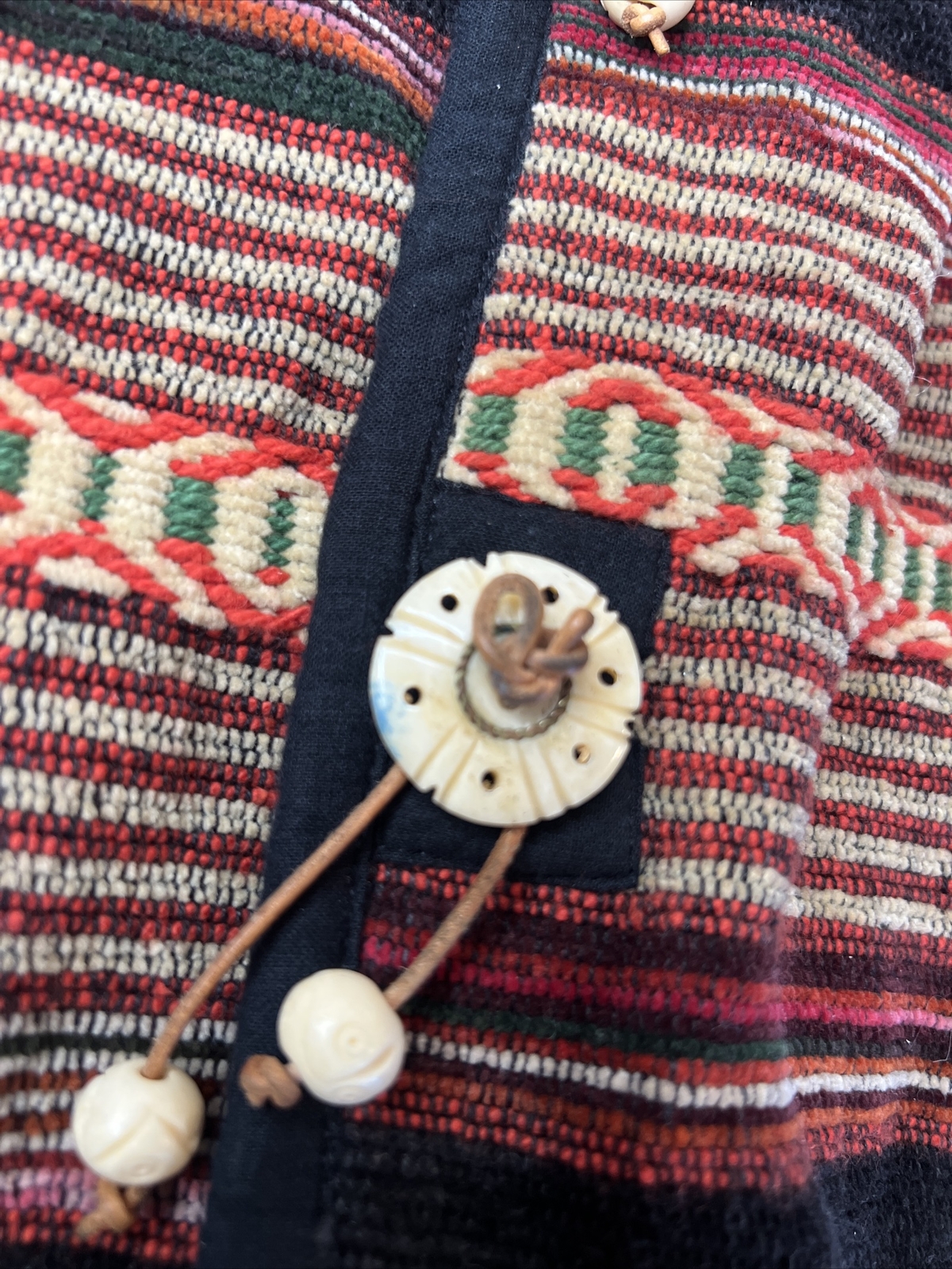 VTG 90s Flashback Cotton Aztec Boho Button Sweater Jacket Size XL Womens