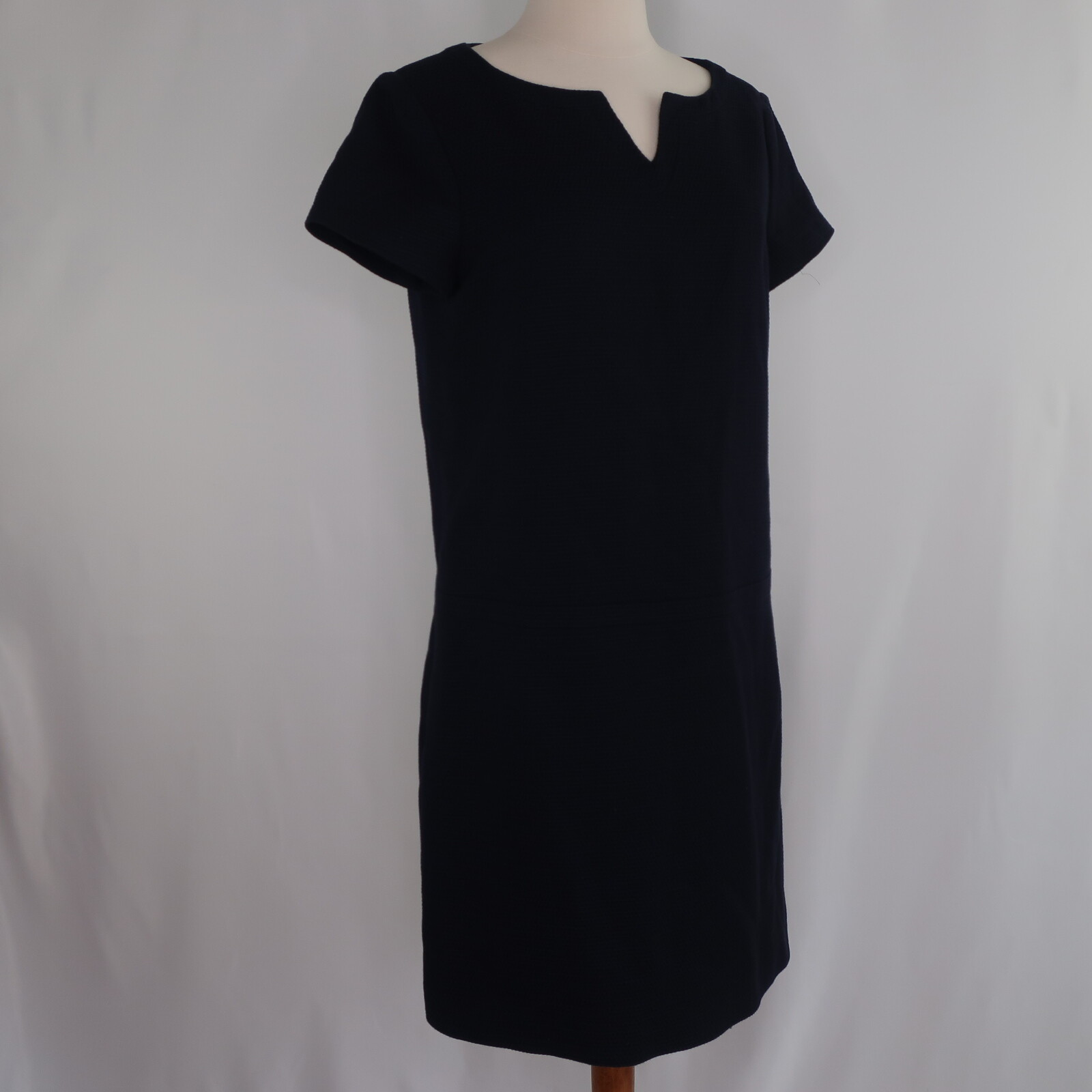 346 Brooks Brothers Solid Blue Business Career Textured Shift Dress Womens 8