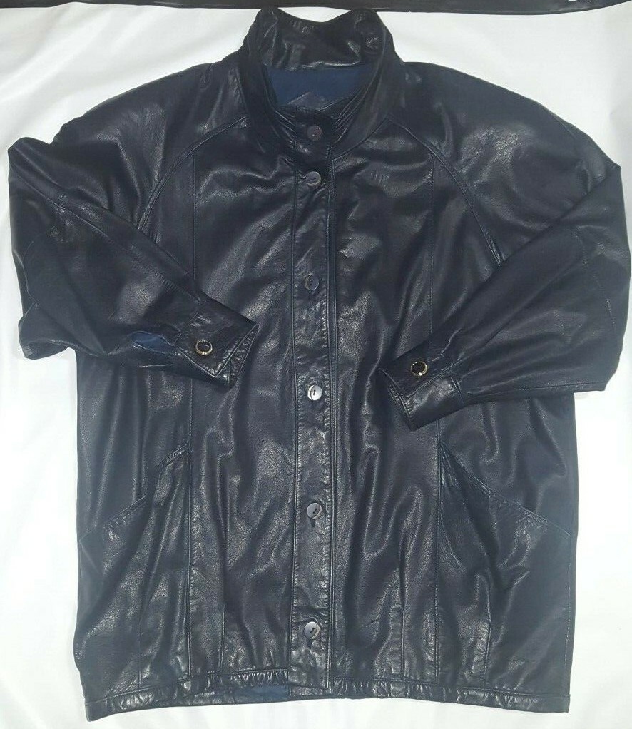 Pelle New York Milano 100% Soft Leather Womens Mid Length Coat