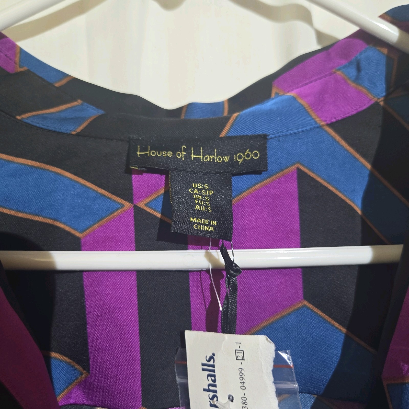 Vintage 1960s Inspired Geometric Wrap Dress By House Of Harlow 1960 Size M