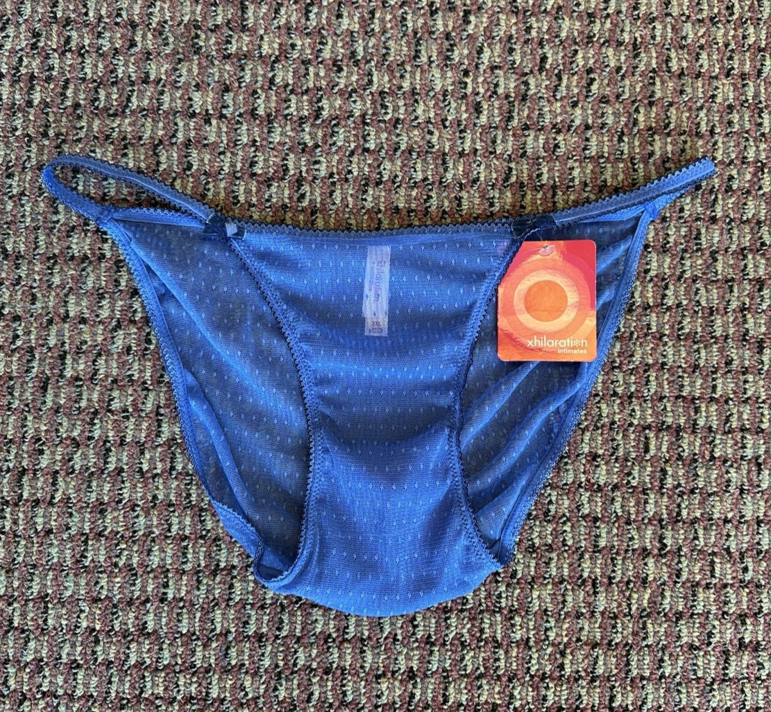 Vintage Deadstock NWT Panties Y2K String Bikini Sheer Mesh Lingerie 2XL 3XL