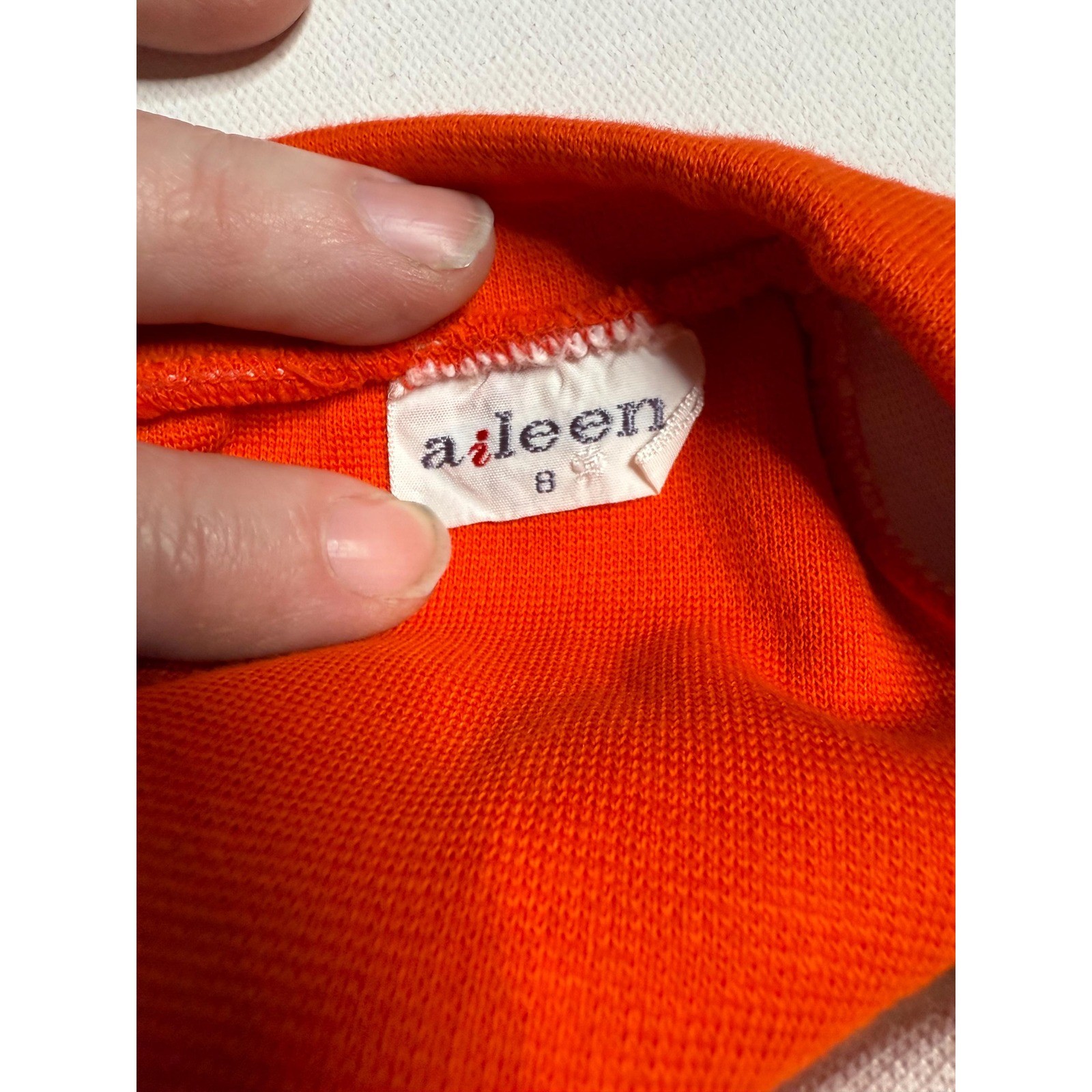 Vtg XS Aileen Brand Red Orange Skort split front white shorts mini XS micro