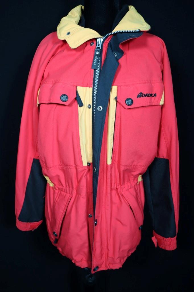 1990’S SIZE MEDIUM-LARGE NORDICA YELLOW AND RED SKI JACKET