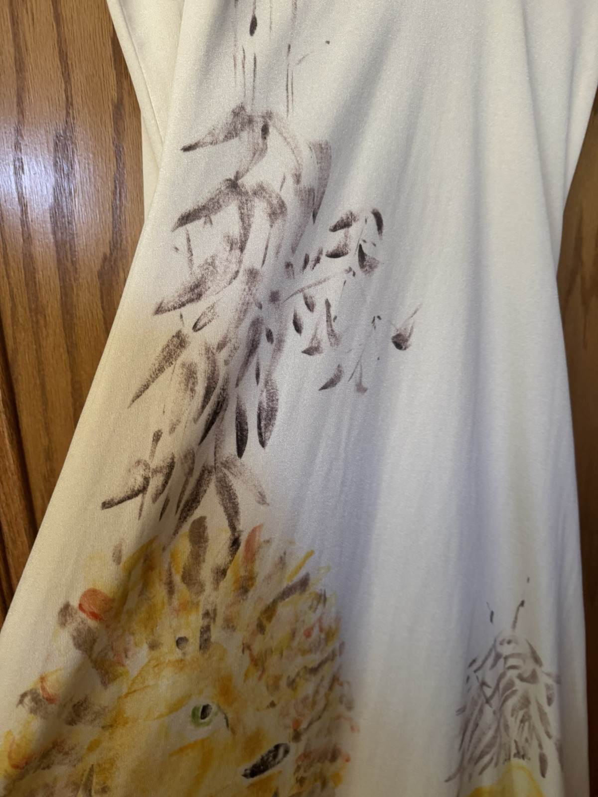 VTG Mimosa Tree Inc. Lion Dress Hand Painted Maxi Long Sleeves 11/12 SMALL MED