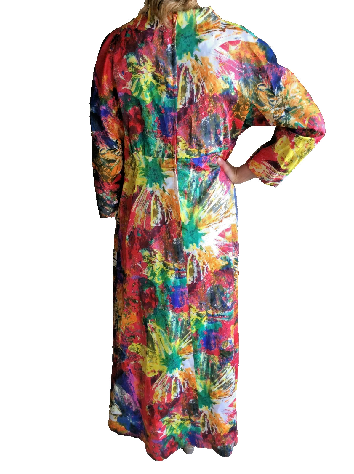 Tori Richard Honolulu Hawaiian Dress Vintage Maxi Hong Kong Colorful Size M/L
