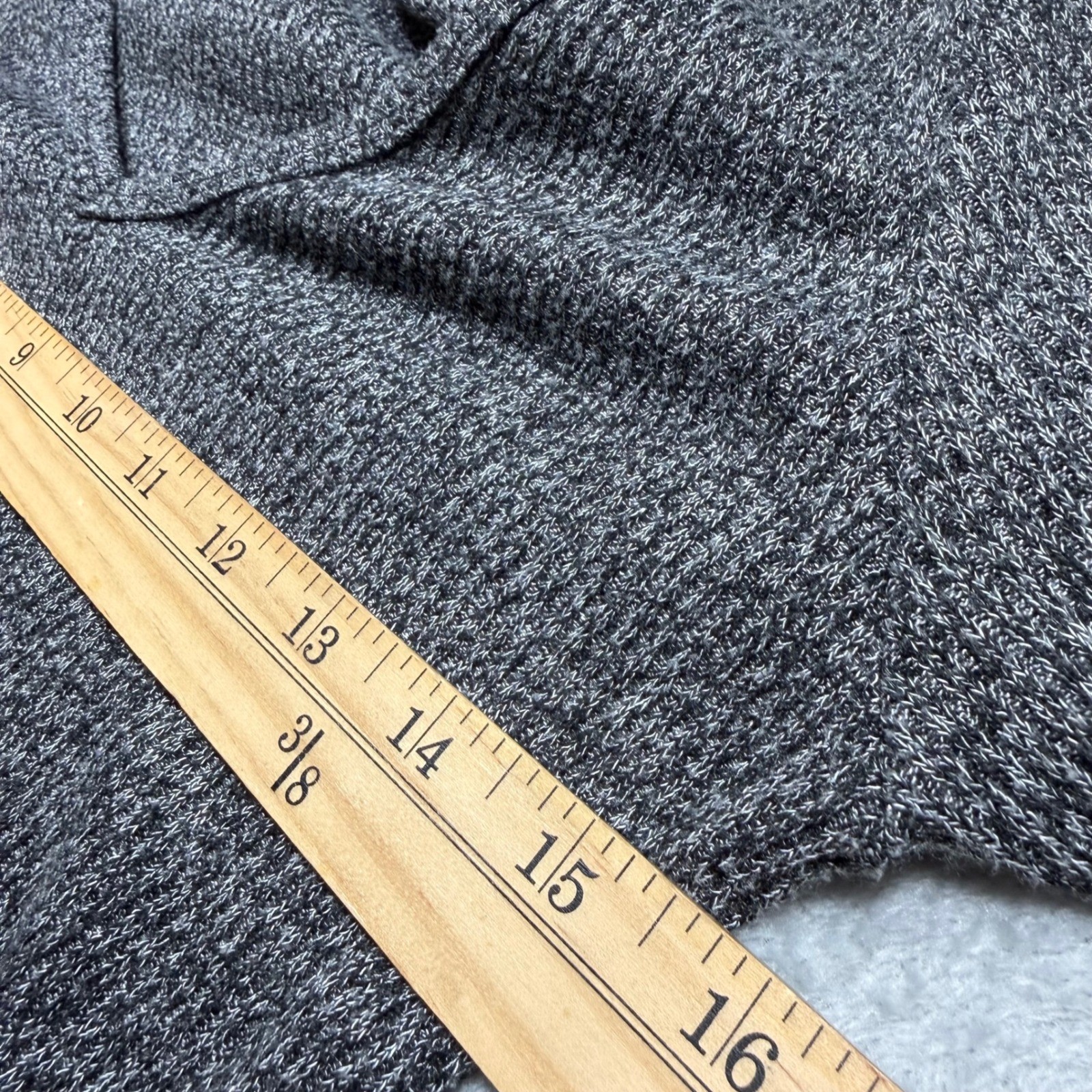 Vintage 90s Grey Ribbed Knit V-Neck minimalist layering Bodycon Mini Dress Small