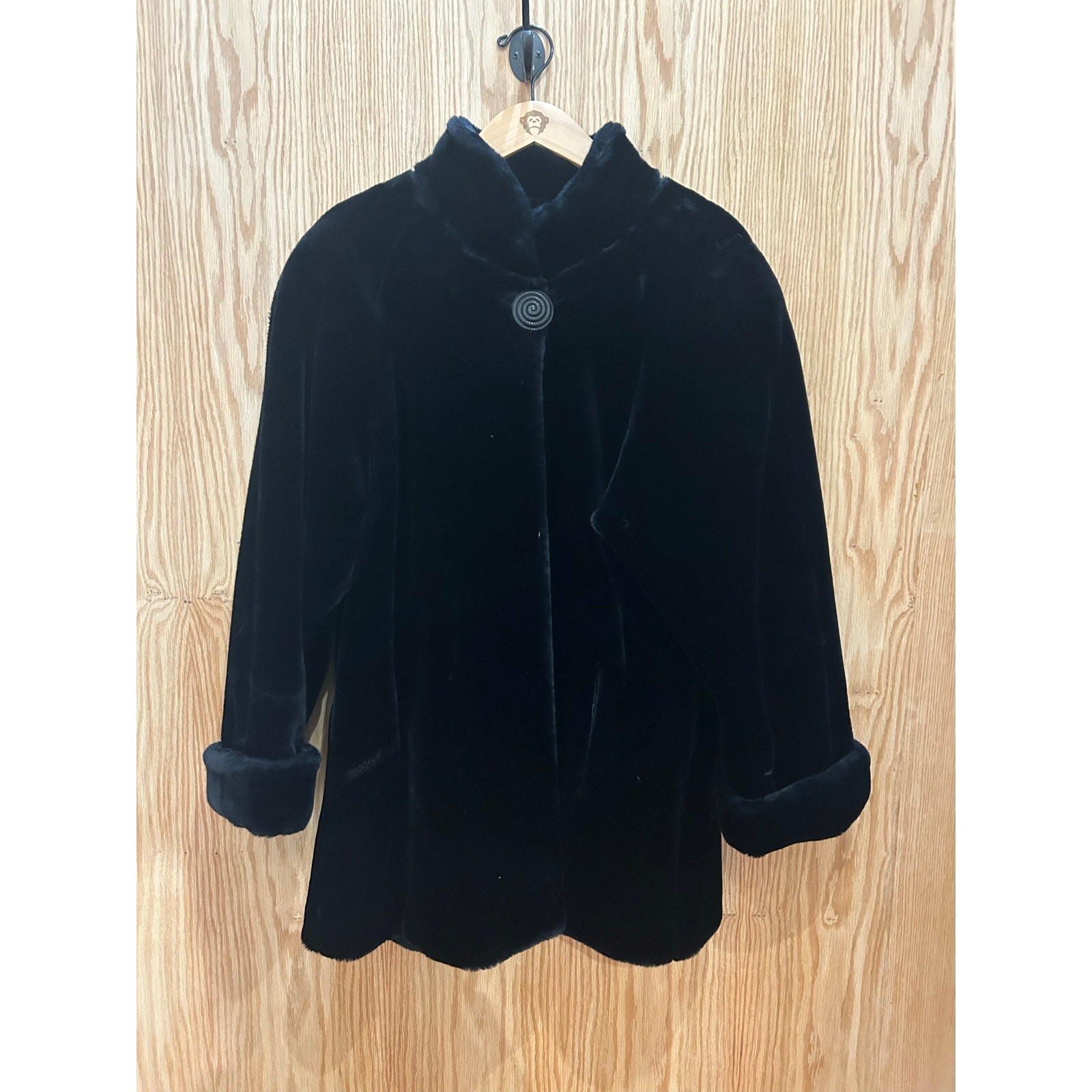 Donnybrook Black Faux Fur Mink Coat USA Made Vegan Women’s Various Sizes