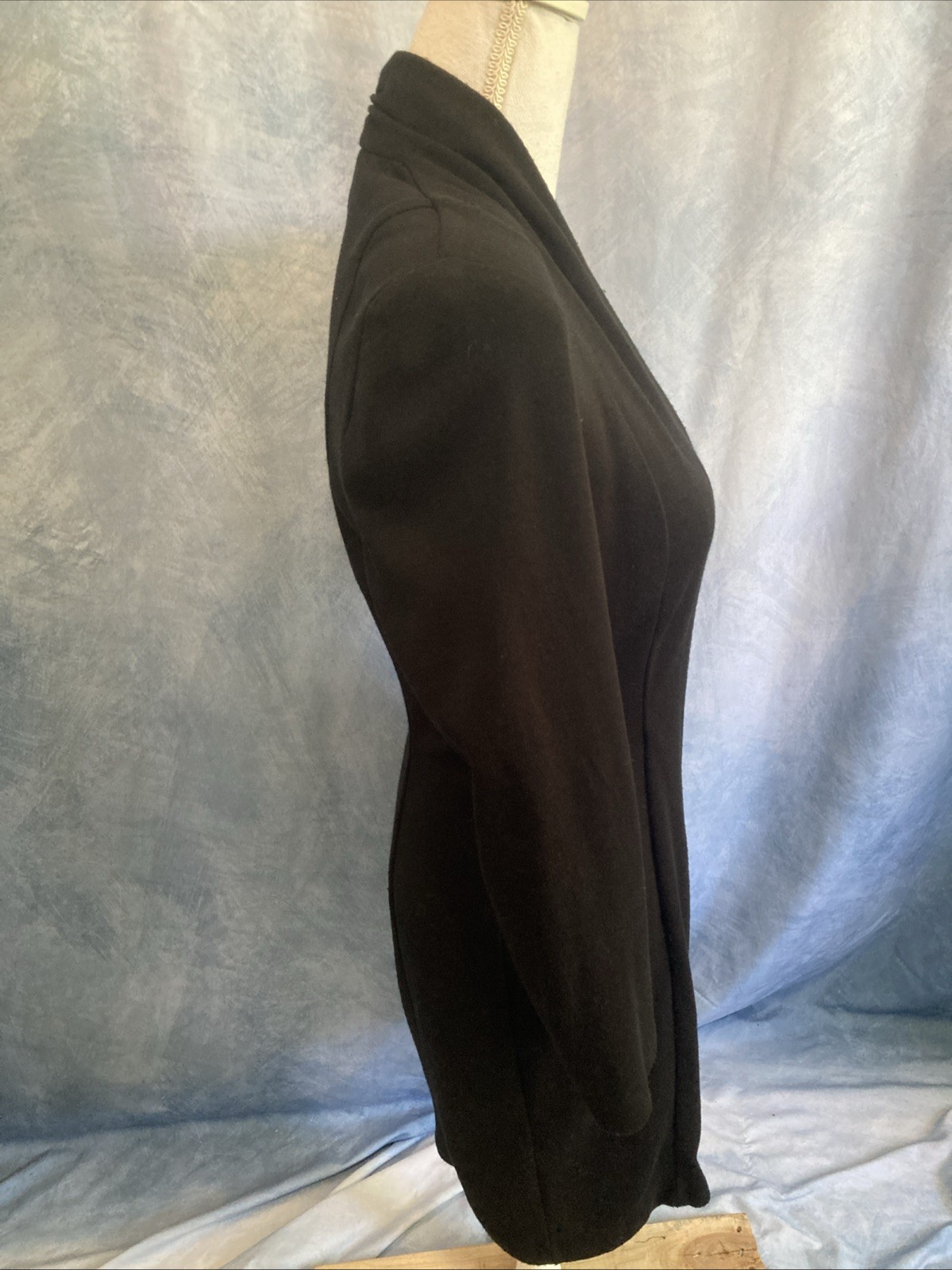 Vtg 80s All That Jazz Black Knit Dress Shoulder Pads Gold Button XS USA 5/6 LBD