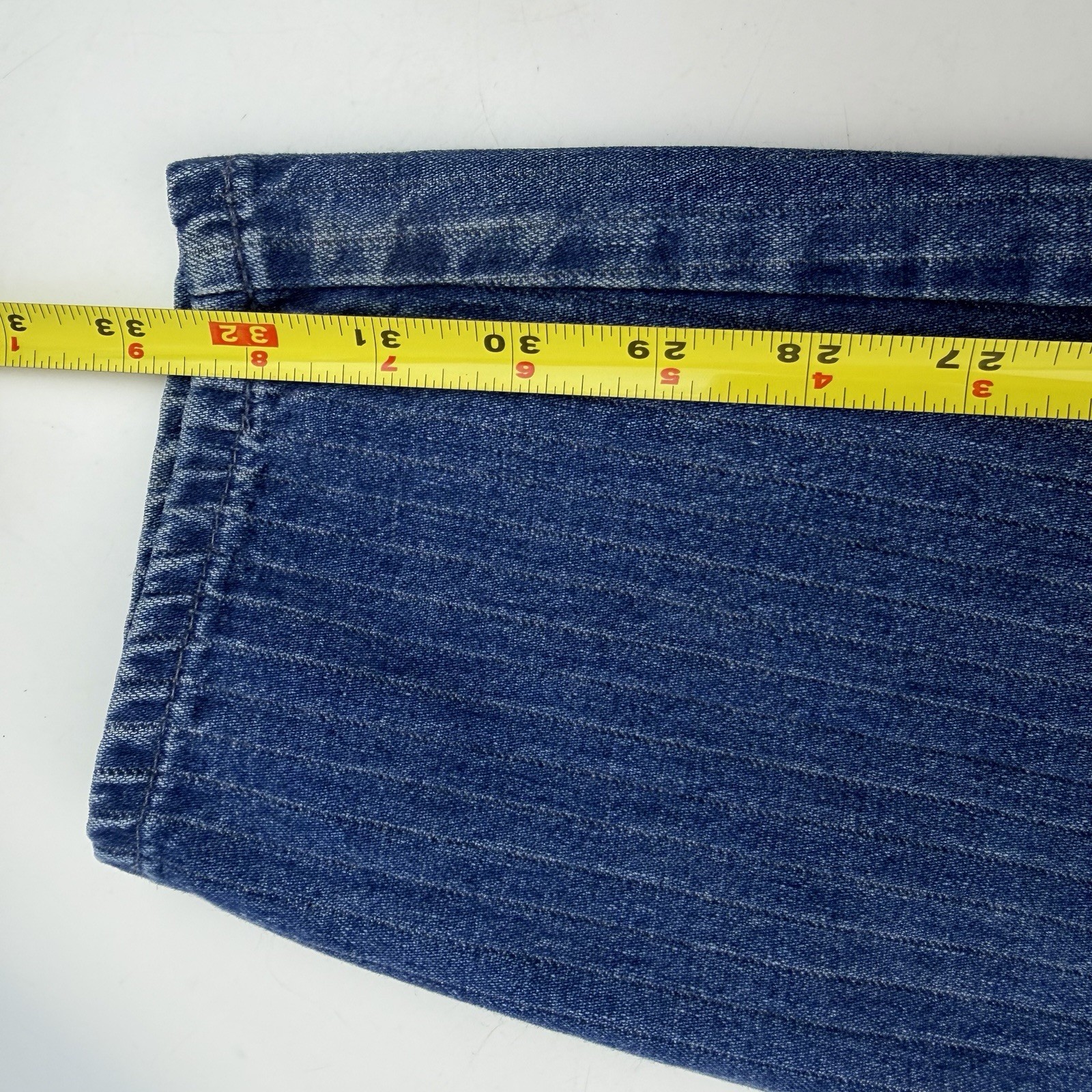Vtg 80s Lee High Waist White Pinstripe Denim Mom Jean Tapered Pleated Barrel 7