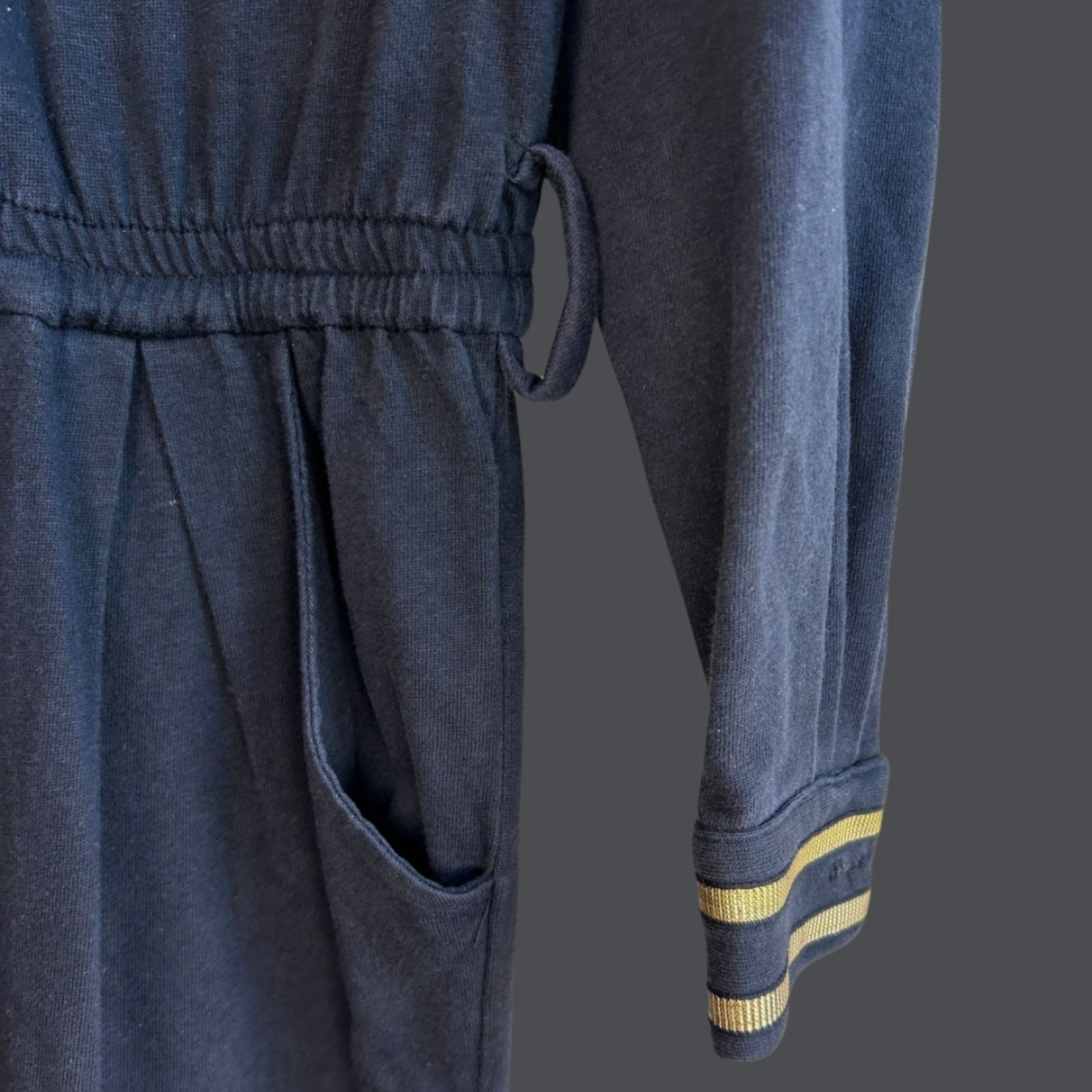 Vintage 90s Karen Kane Black and Gold Military Jumpsuit