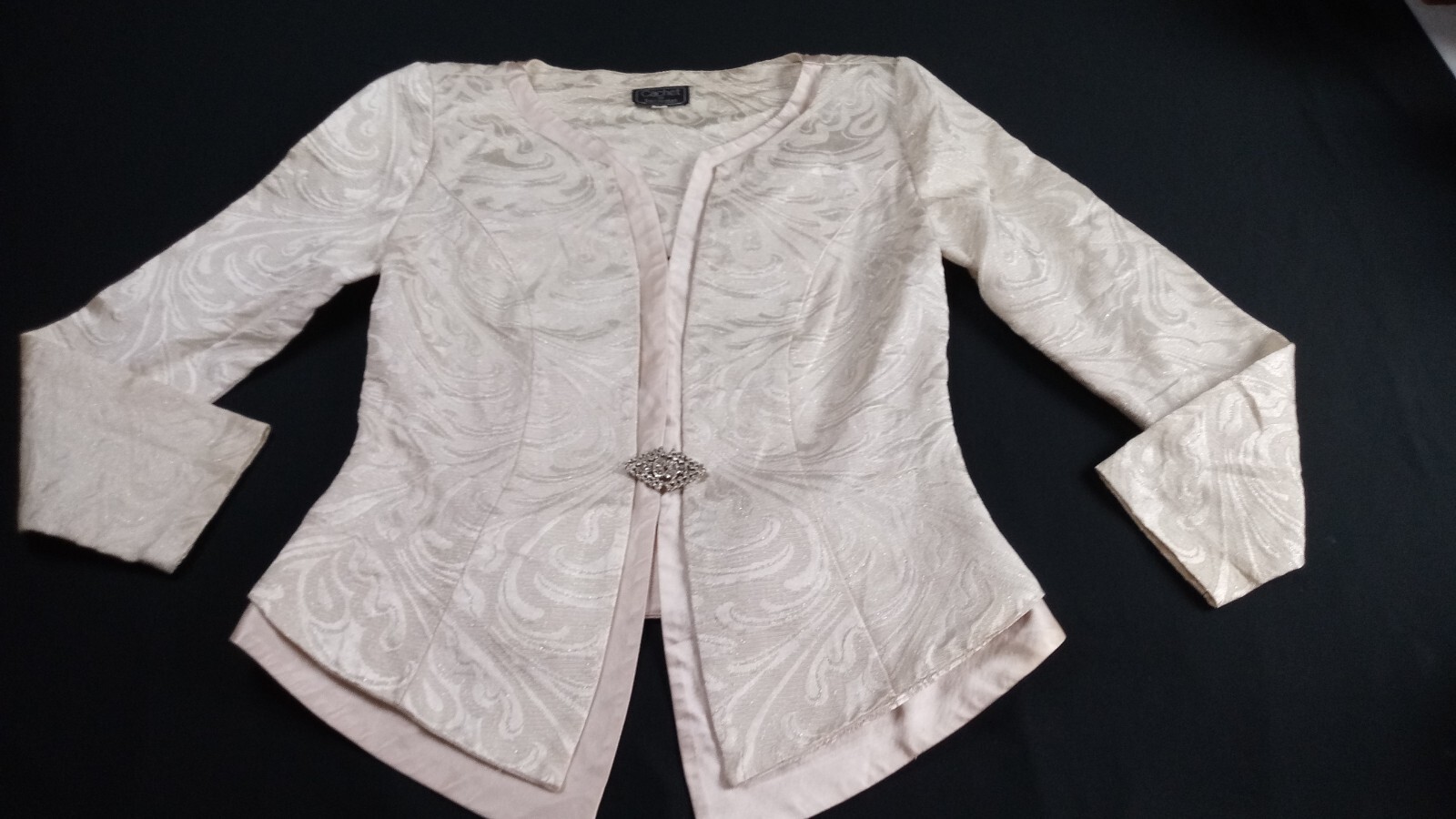 Vintage Cachet by Bari Protas Women’s Ivory Tapestry Elegant Suit Sz 10 Set 2pc