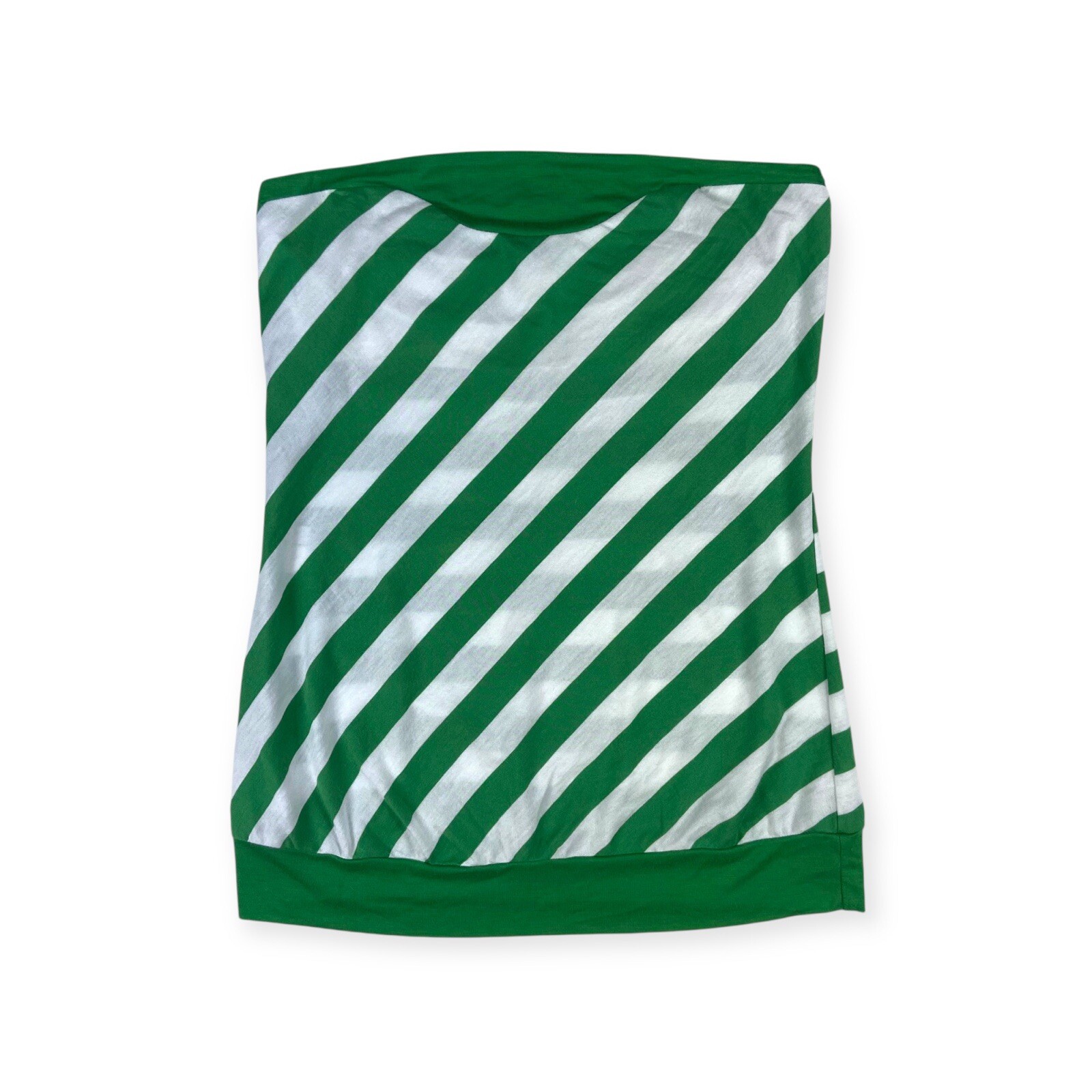 Xhilaration VTG Y2K Green Striped Tube Top Preppy M