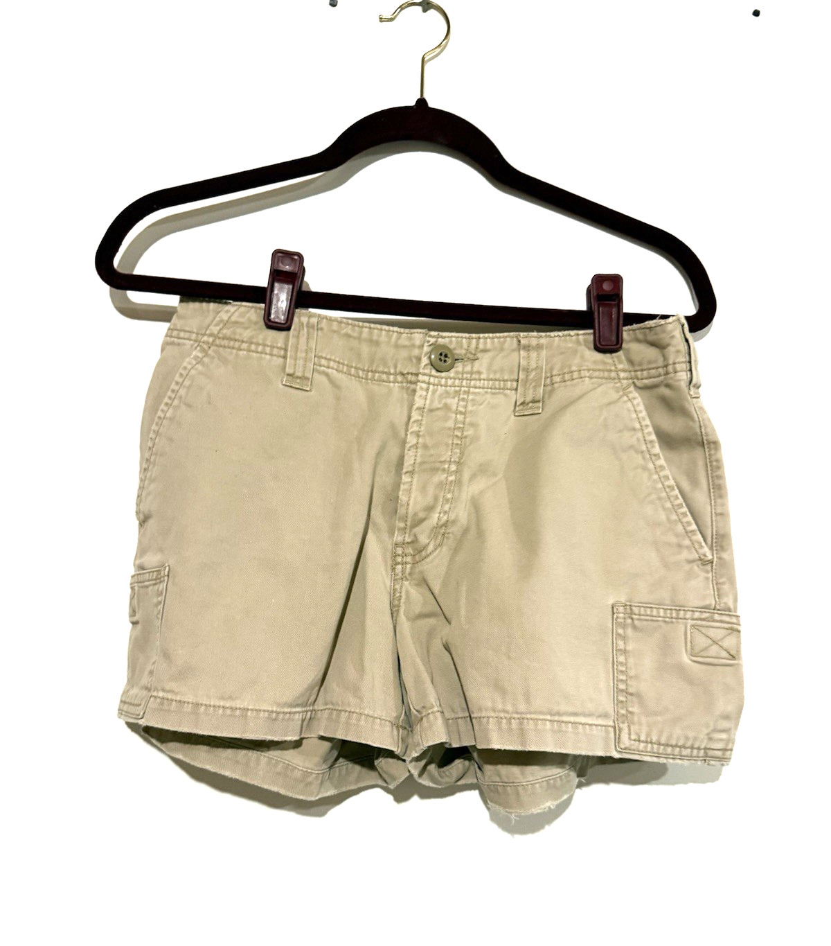 Abercrombie And Fitch Mini Shorts Khaki Cargo Woman 6 Grunge Y2K Preppy Vintage