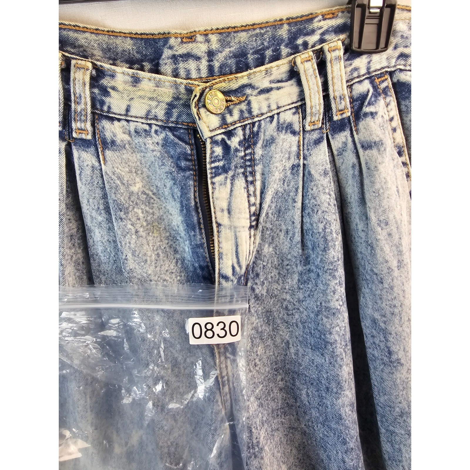 Vintage Zena Acid Wash Jeans Womens 12 Pleated High Waist Made in USA 80s