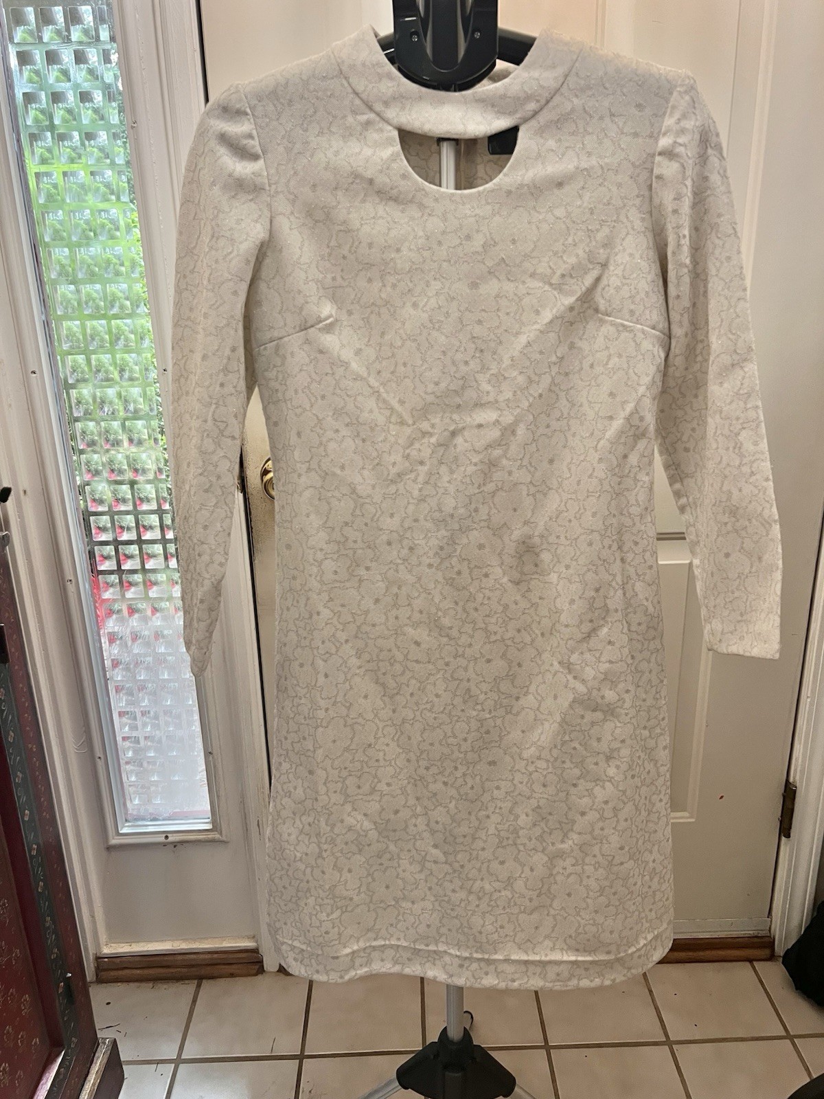 Vintage L’Aiglon Original Dress With Silver Flowers Sz M
