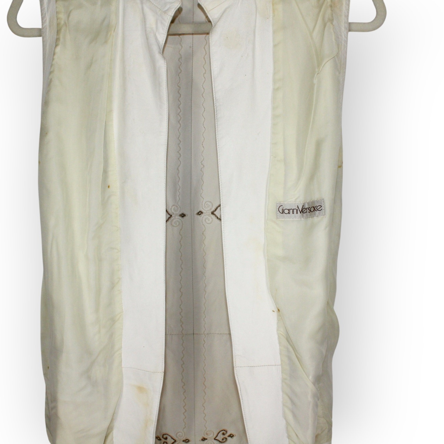 Vintage 1981 Gianni Versace Leather Vest PrimaveraEstate Calfskin Italy 40 Ivory