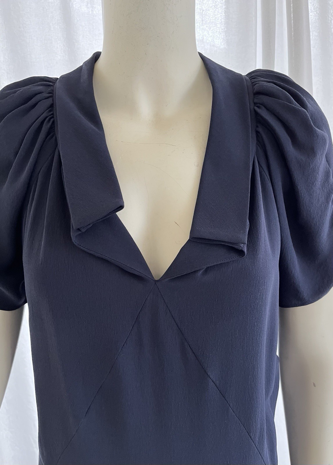 Balenciaga Nicholas Ghesquiere 2008 Navy Silk Dress Vintage Summer Day Dress