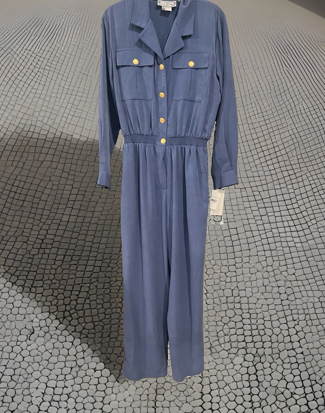 VTG 80s Paris Saint Germain Blue Utility Jumpsuit NWT Medium Made In USA Gold