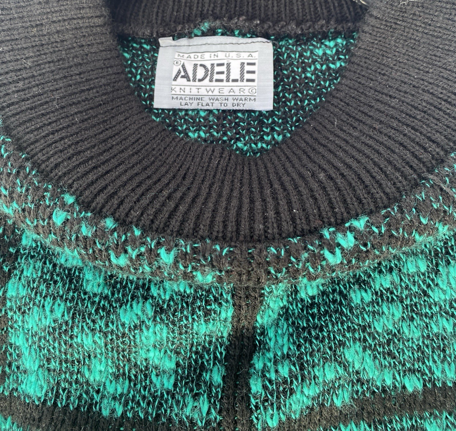 Vintage Sweater Vest Green And Black Plaid Size M