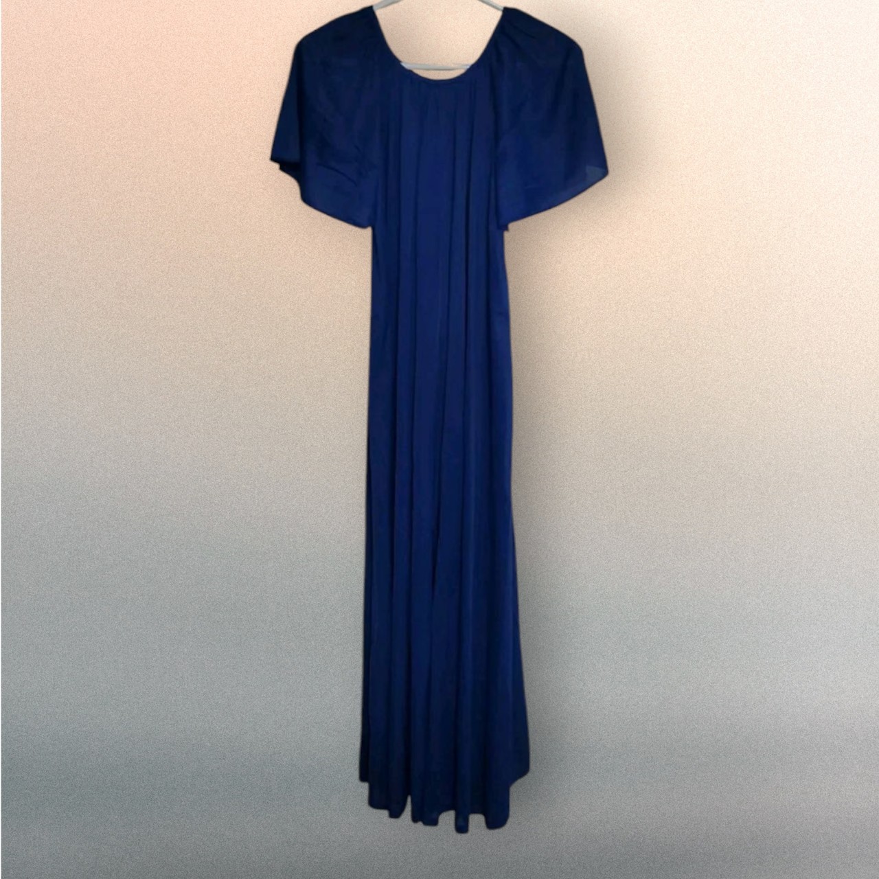 Vintage Blue 44″ Pit to Pit Nightgown Lounge Wear ILGWU USA Nylon Long