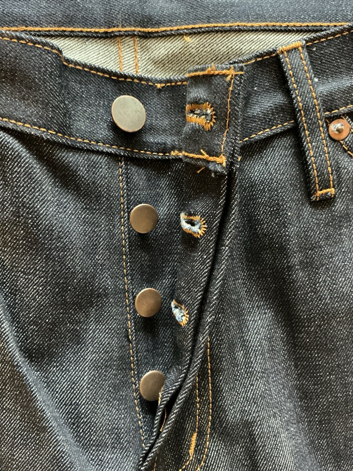 Vintage 1970s Selvage Denim 100% Cotton Jeans W: 36” L: 33”