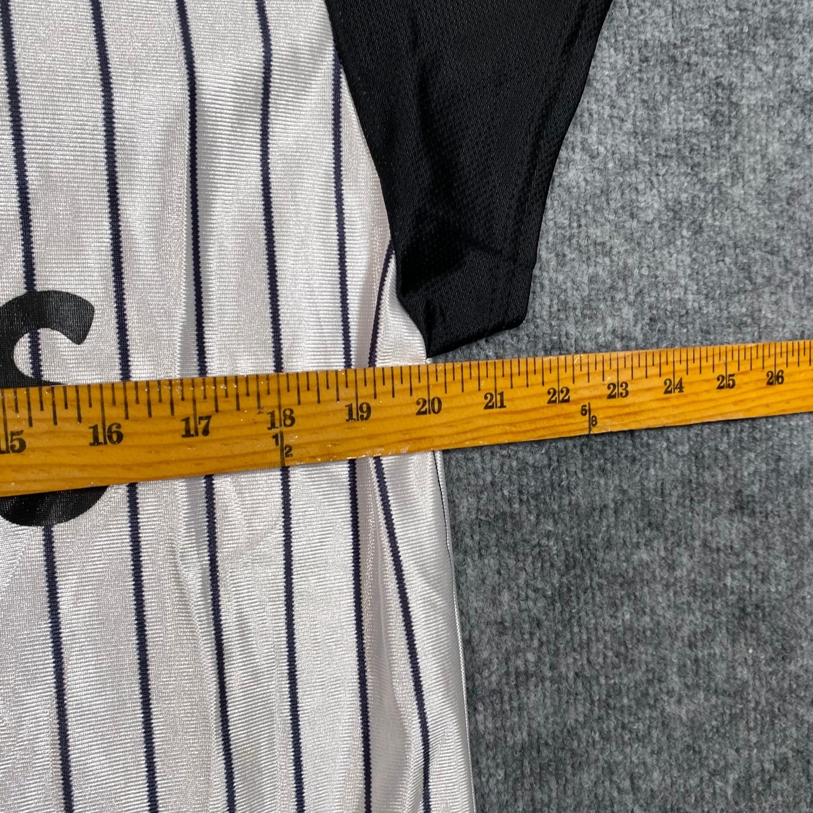Sports Belle Lady Huskies Baseball Jersey White Black Pinstripe 44 USA Large