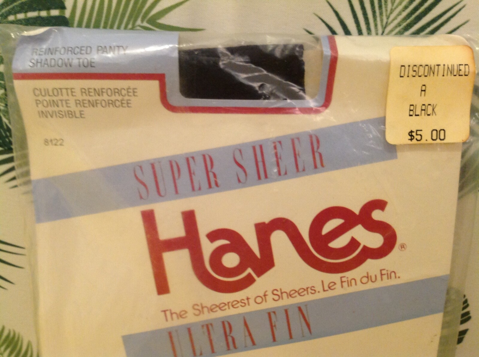 Vintage Pantyhose Hanes Super Sheer Color Black size A B006C
