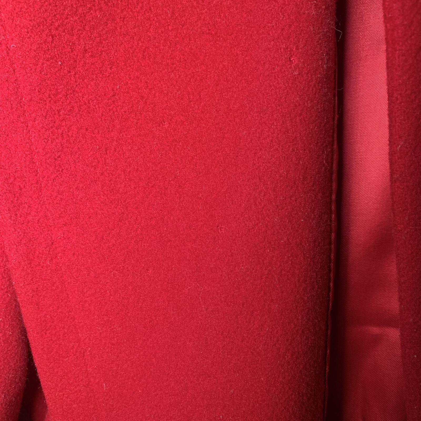 Vintage Worumbo Fabric by Forstmann 100% Wool Red Pea Coat Women’s Size 12 Flaws