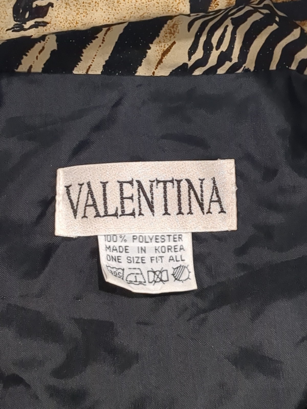 Vintage 80s Valentina Womens Zebra Safari Zip Up Collared Jacket OS