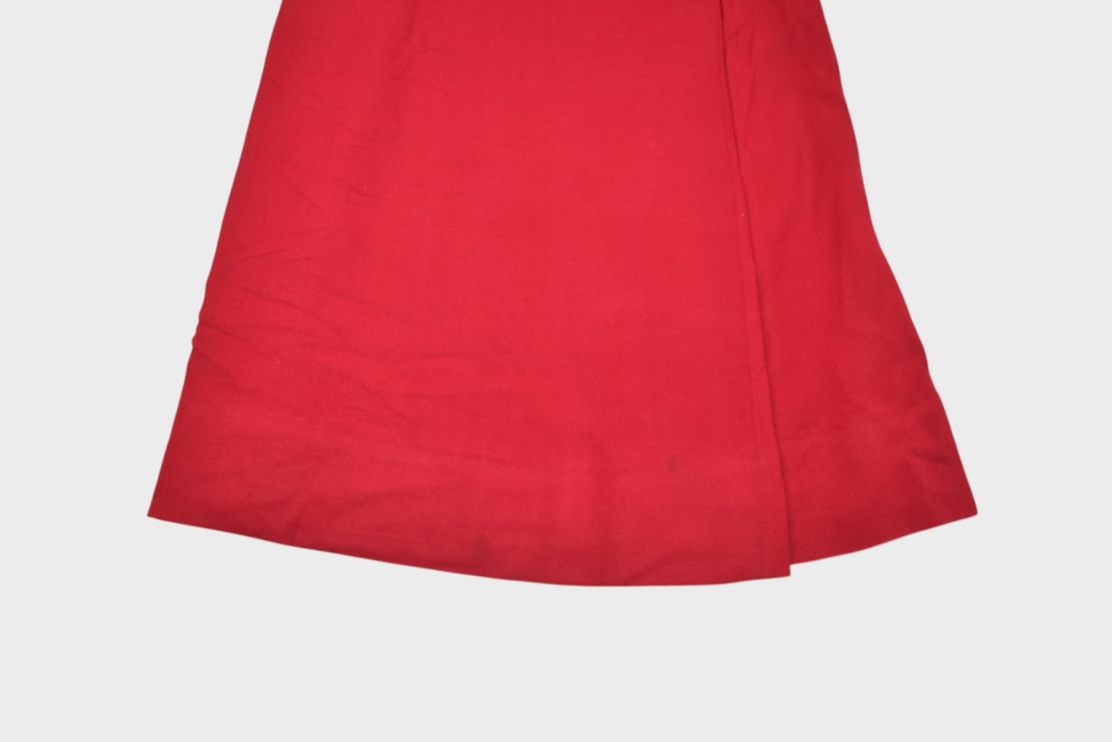 Vintage 60s Dress Womens Small Red Wool House Day Belted Midi 1/2 Sleeve