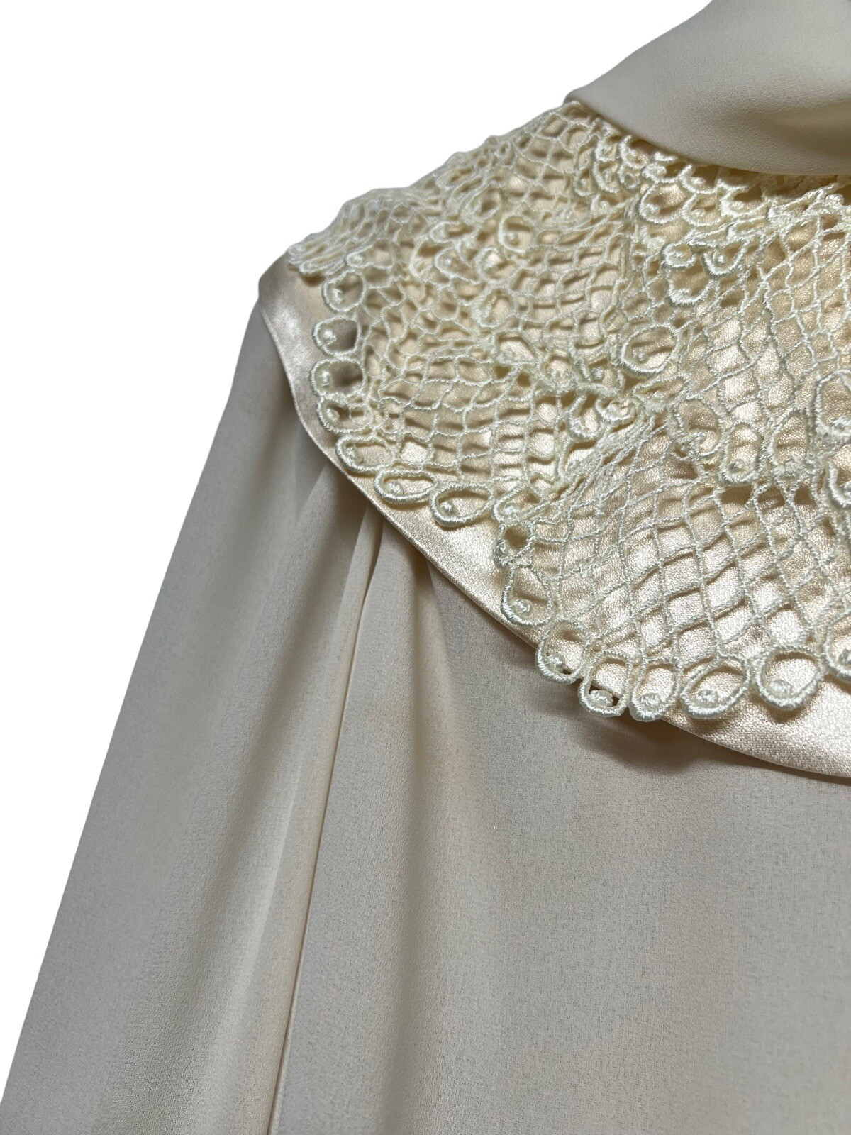 VINTAGE 1970s URSULA OF SWITZERLAND Cream Belted Midi Dress