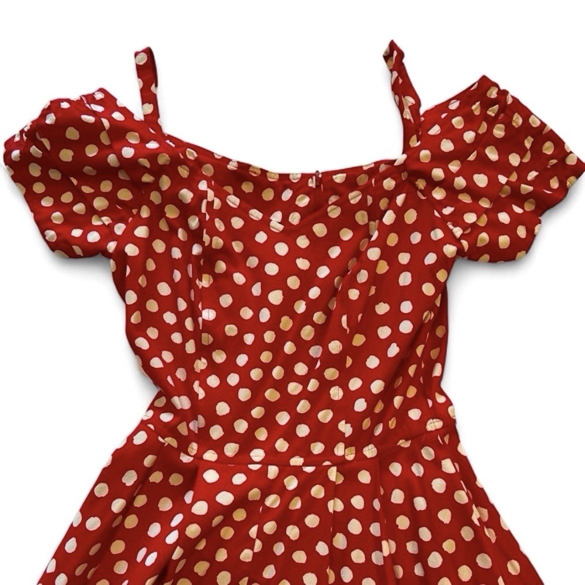 Choon California Vintage Red Cotton Polka Dot Dress Size 6 Pre-Owned