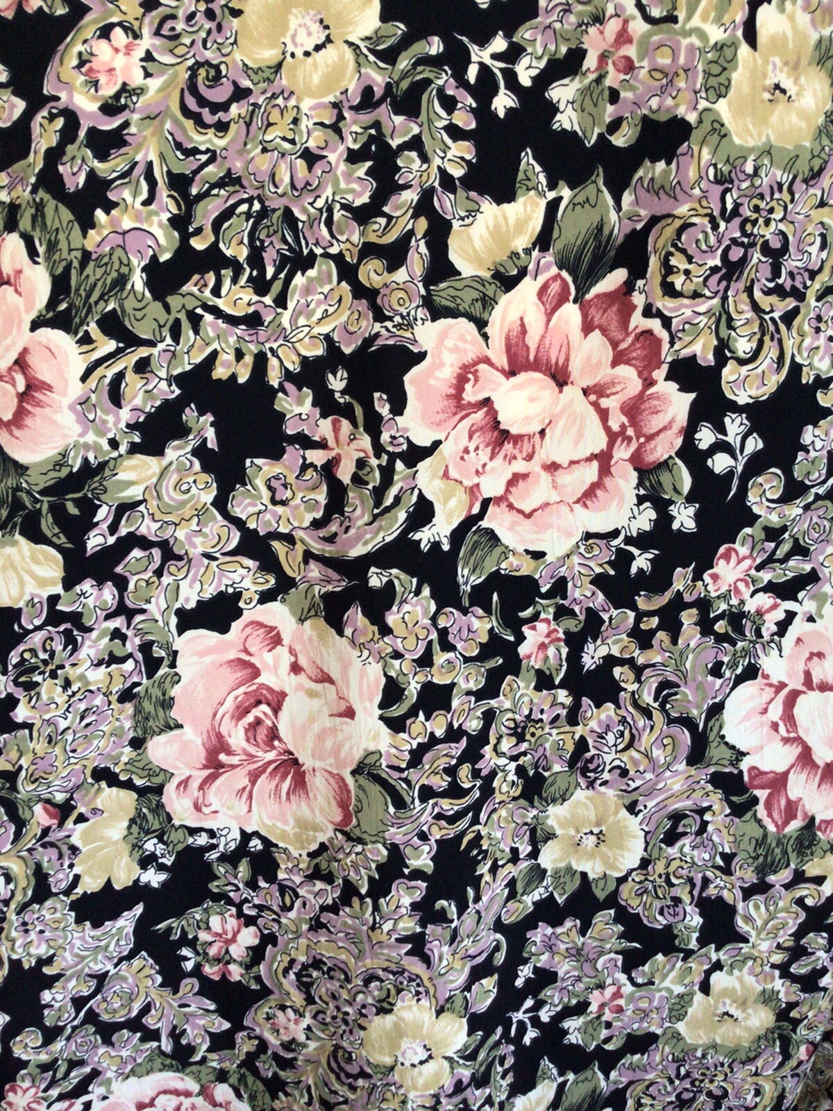 Vintage 70’s 80’s Bow Tie Neck Floral Button Front Secretary Style Blouse Sz 14