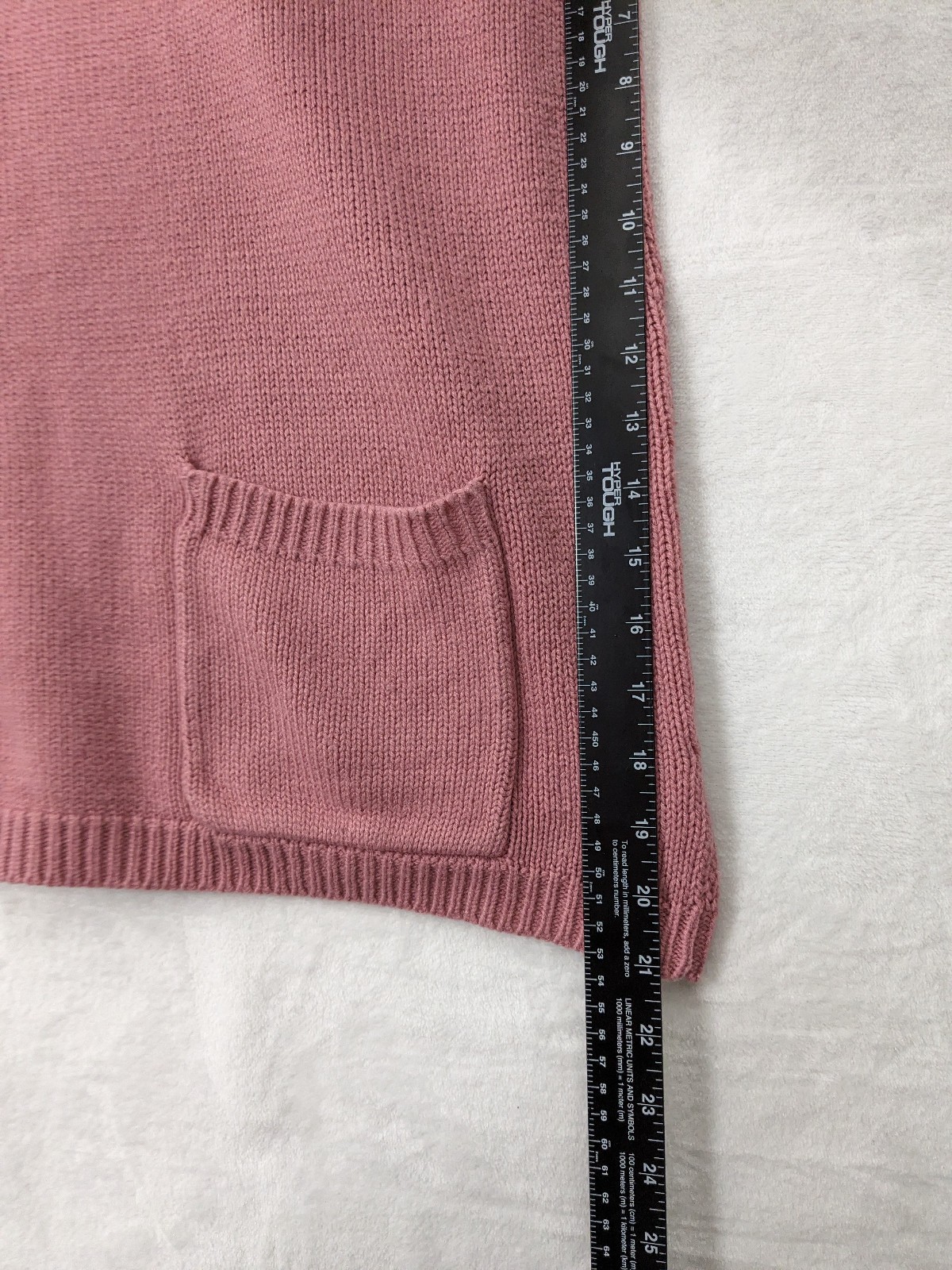 Vtg 80’s L/XL Colorblock Sweater Venezia Half Black Pink Tunic Pockets Oversized