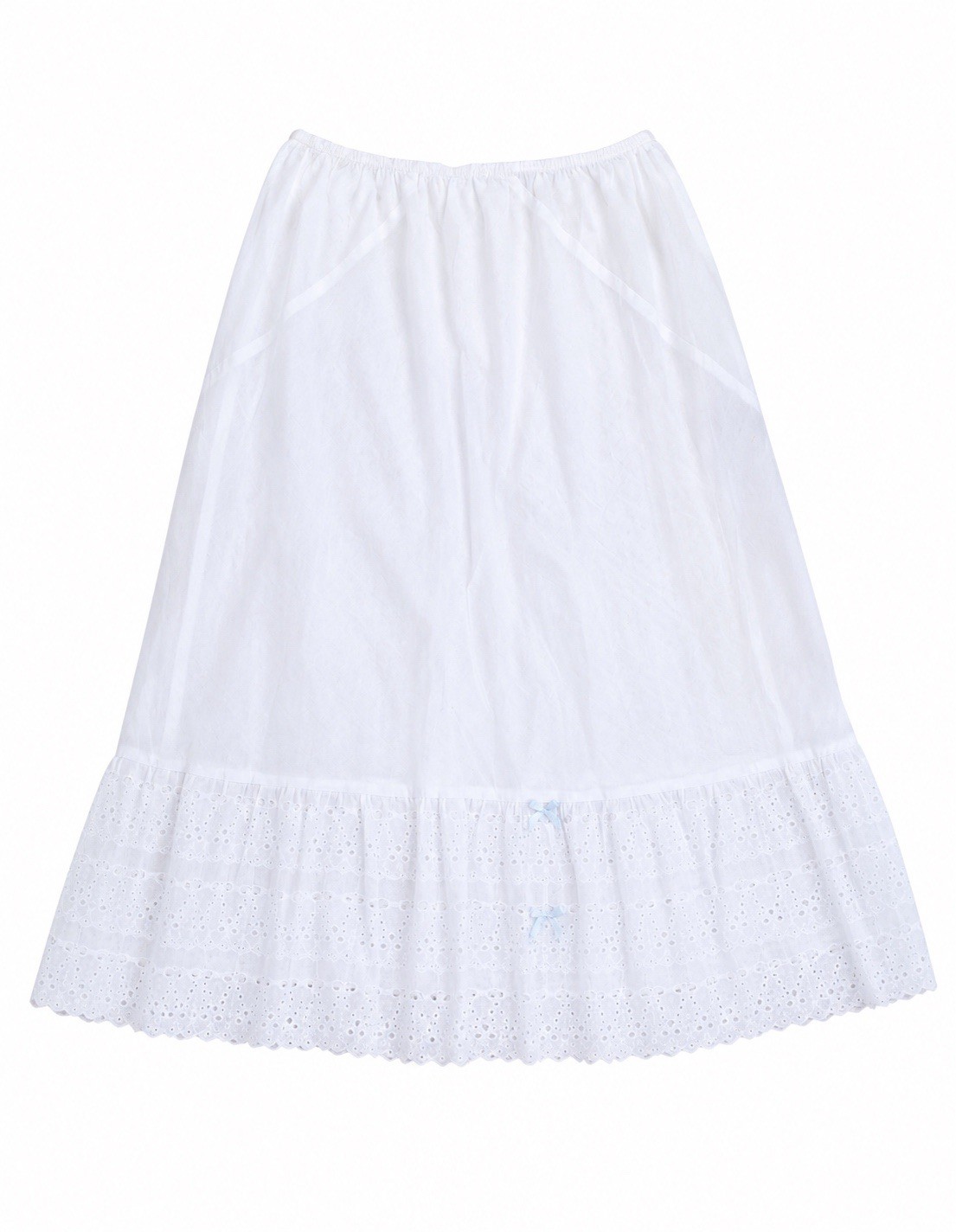 Vintage 1970’s White Eyelet Ruffled Boho Prairie Romantic Layering Slip Skirt S