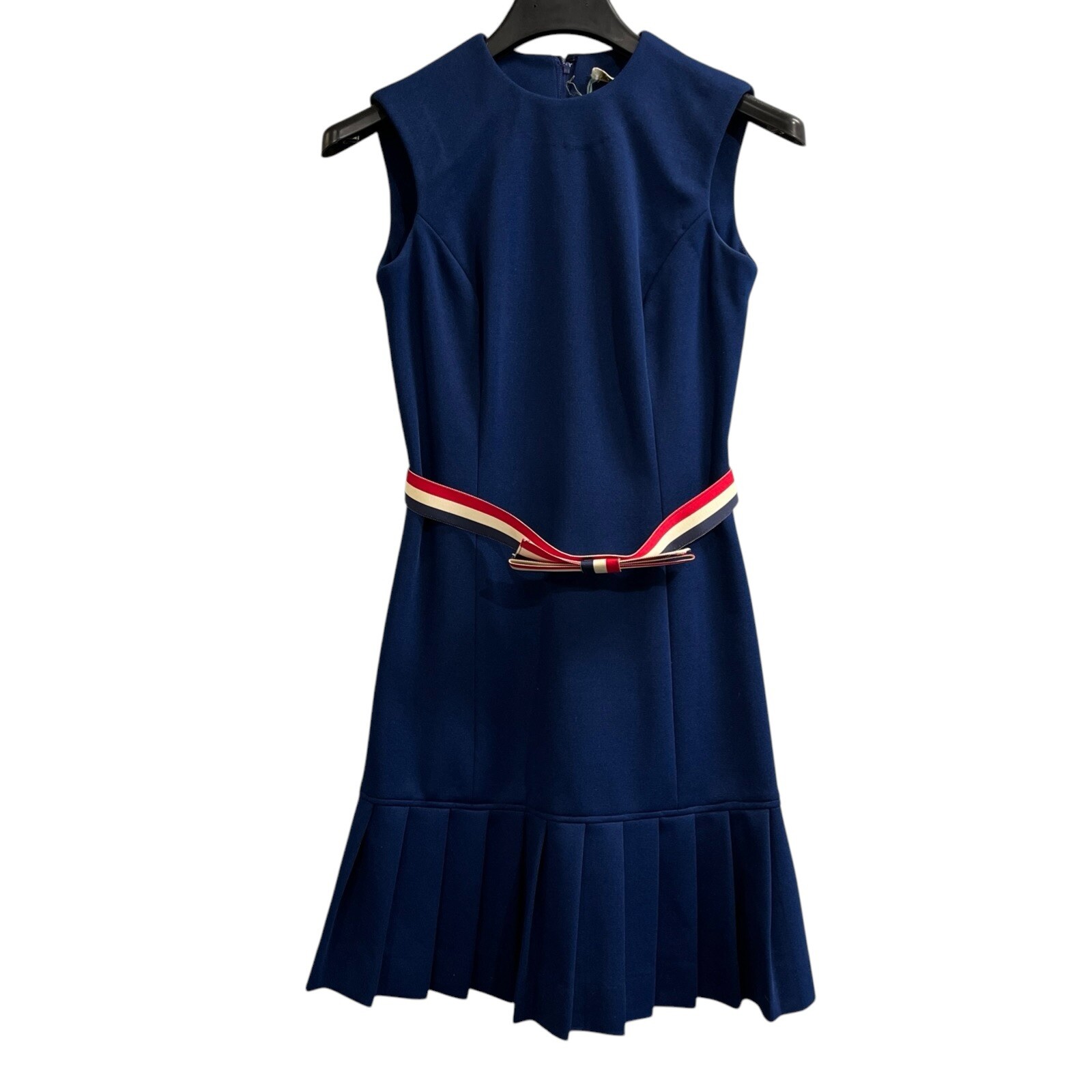 Vintage Joyce Dress Womens 9/10 Blue Pleated Skirt Patriotic 50s Mod Retro USA