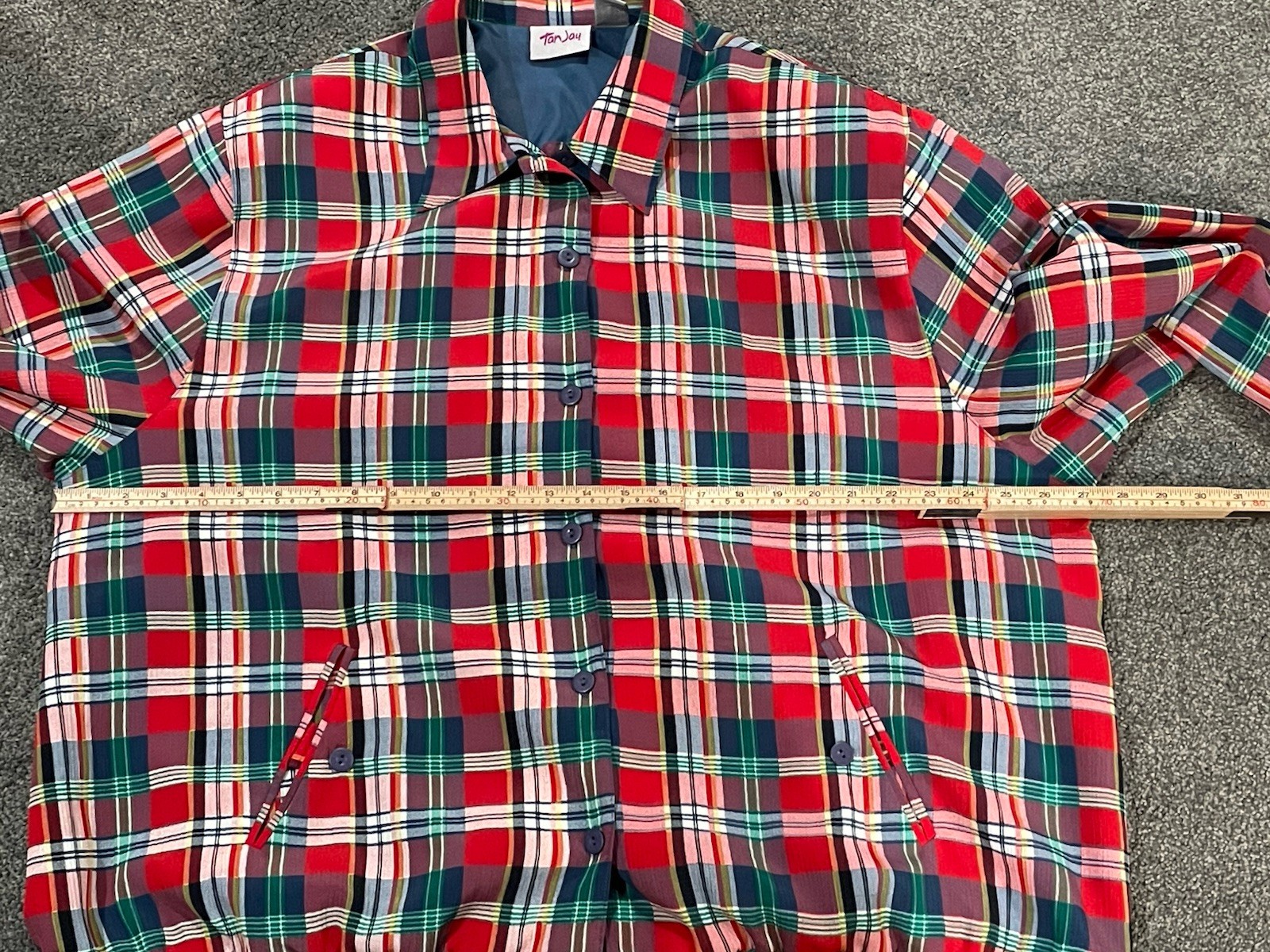 Vintage Tartan Plaid Lightweight Spring Jacket Size XL 90’s Y2K Preppy Golf Core