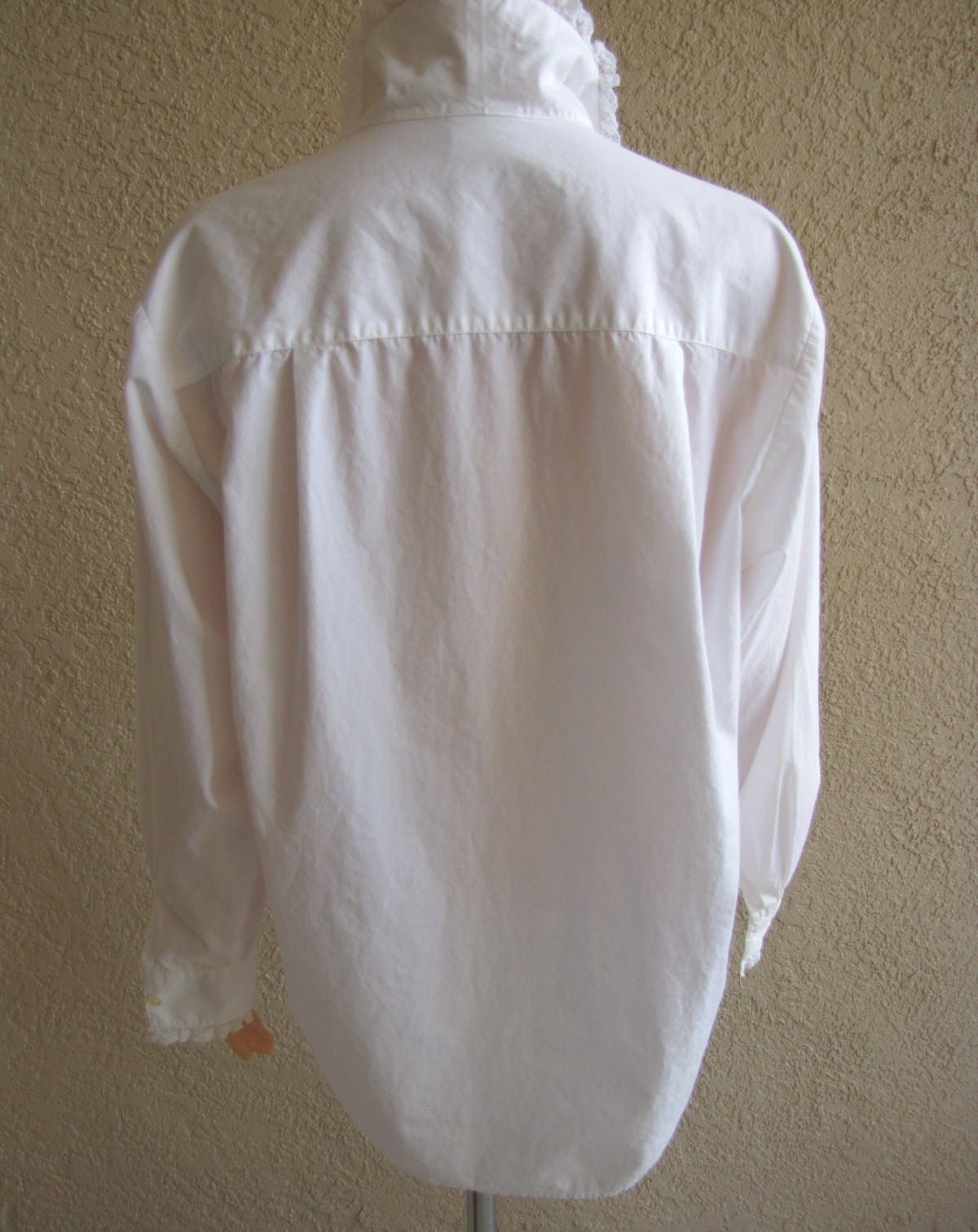 Vintage Late 1980s Laura Ashley White Cotton Victorian Style Blouse / Shirt