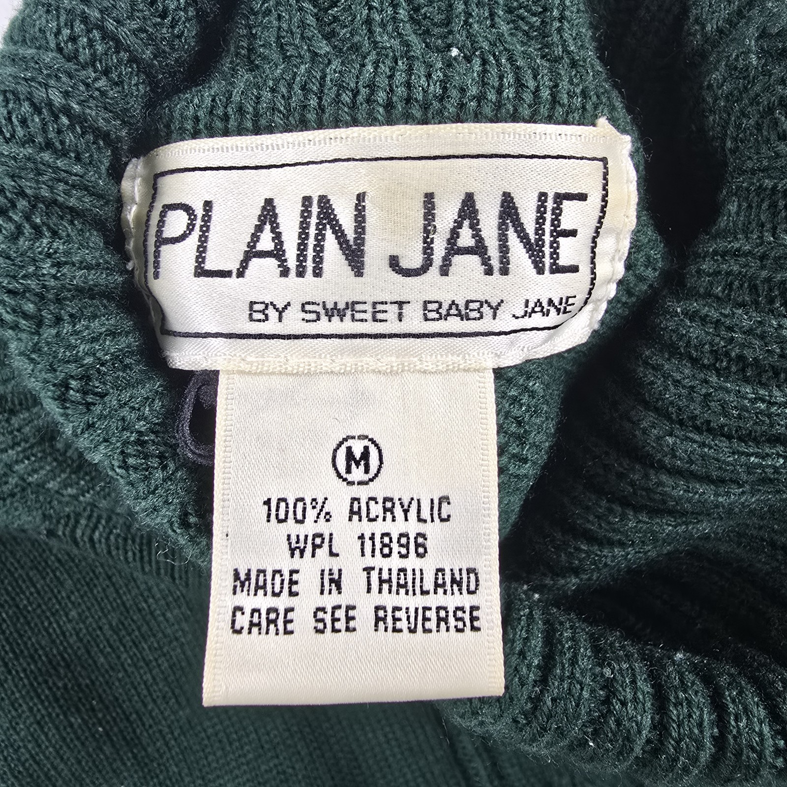 Vintage Plain Jane by Sweet Baby Jane Green Turtleneck Sweater Dress Size Medium