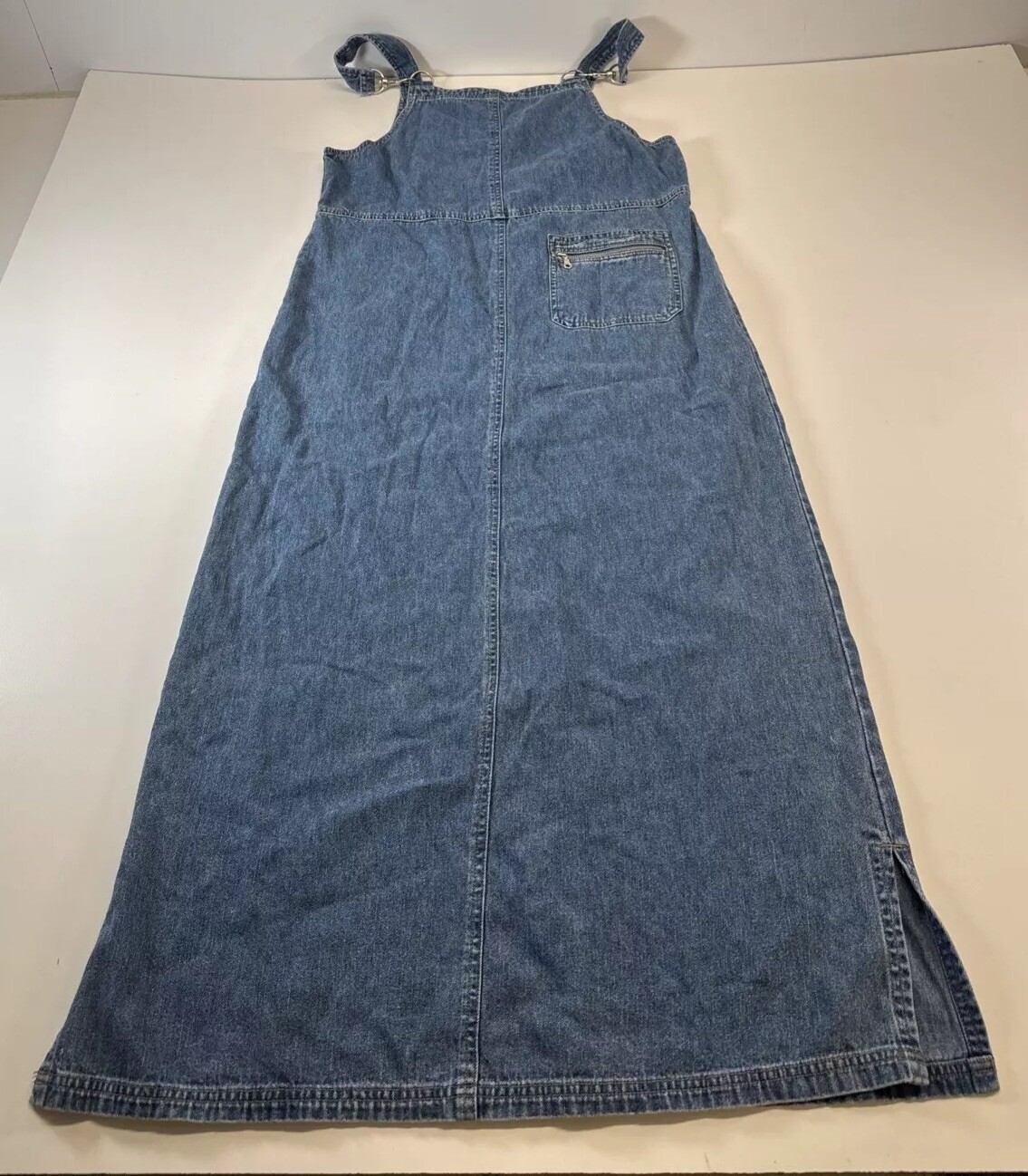Vintage Y2k 90’s French Kuff Blue Denim Jean Overall Dress Size Small
