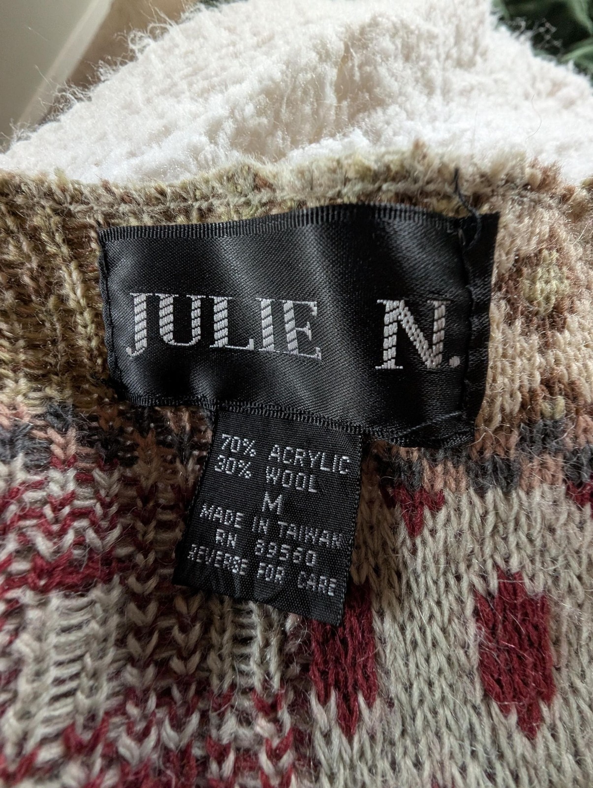 Vintage Patchwork Wool Blend Sweater