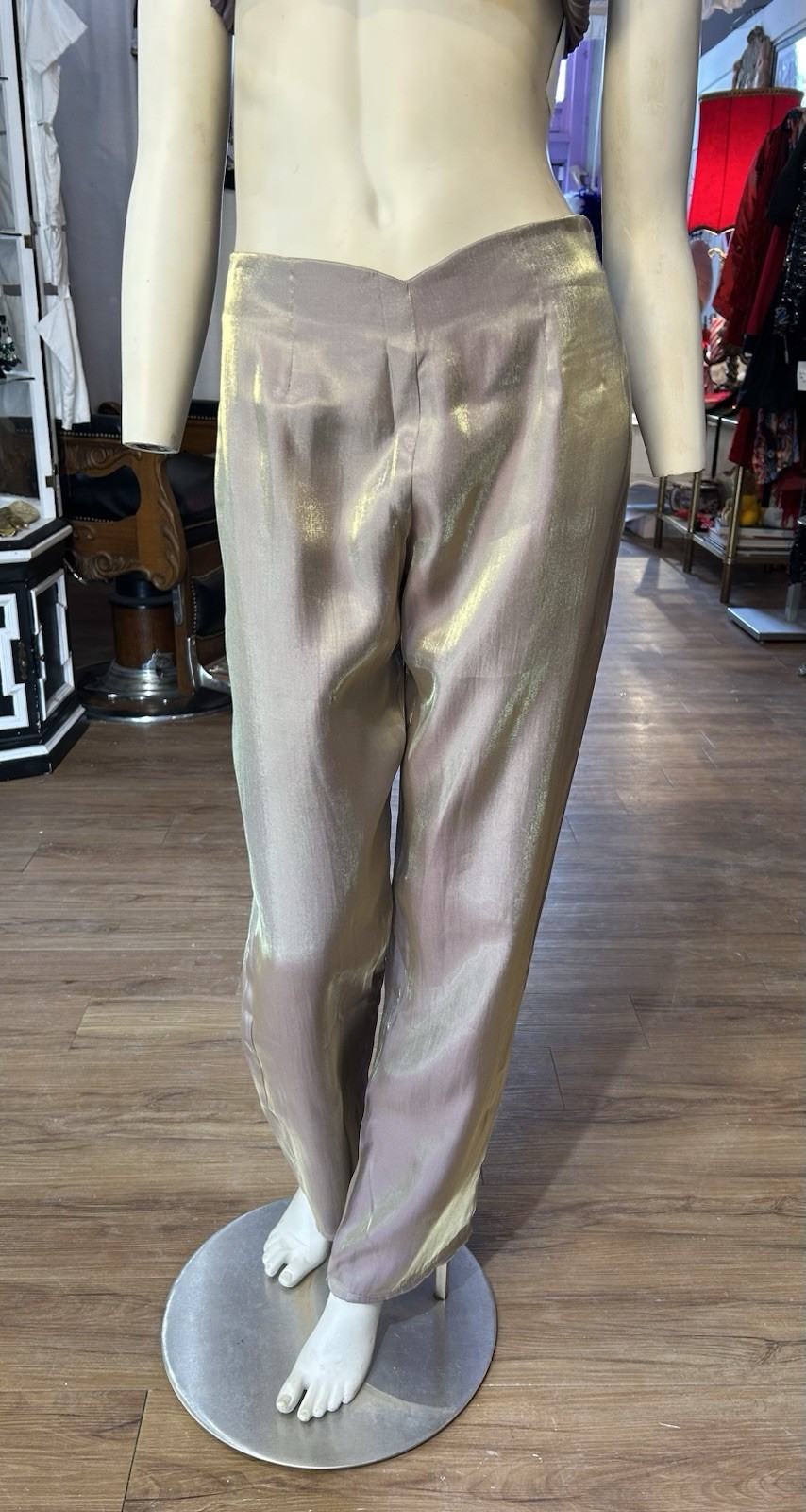Vntg Rare 1970s Iridescent Fredrick’s of Hollywood 2pc Halter Top and Pant Set