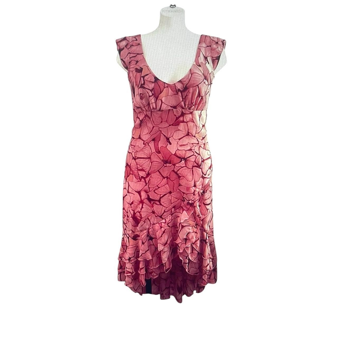 FUBU Pink Floral Hi-Lo Dress: 90s, Y2K